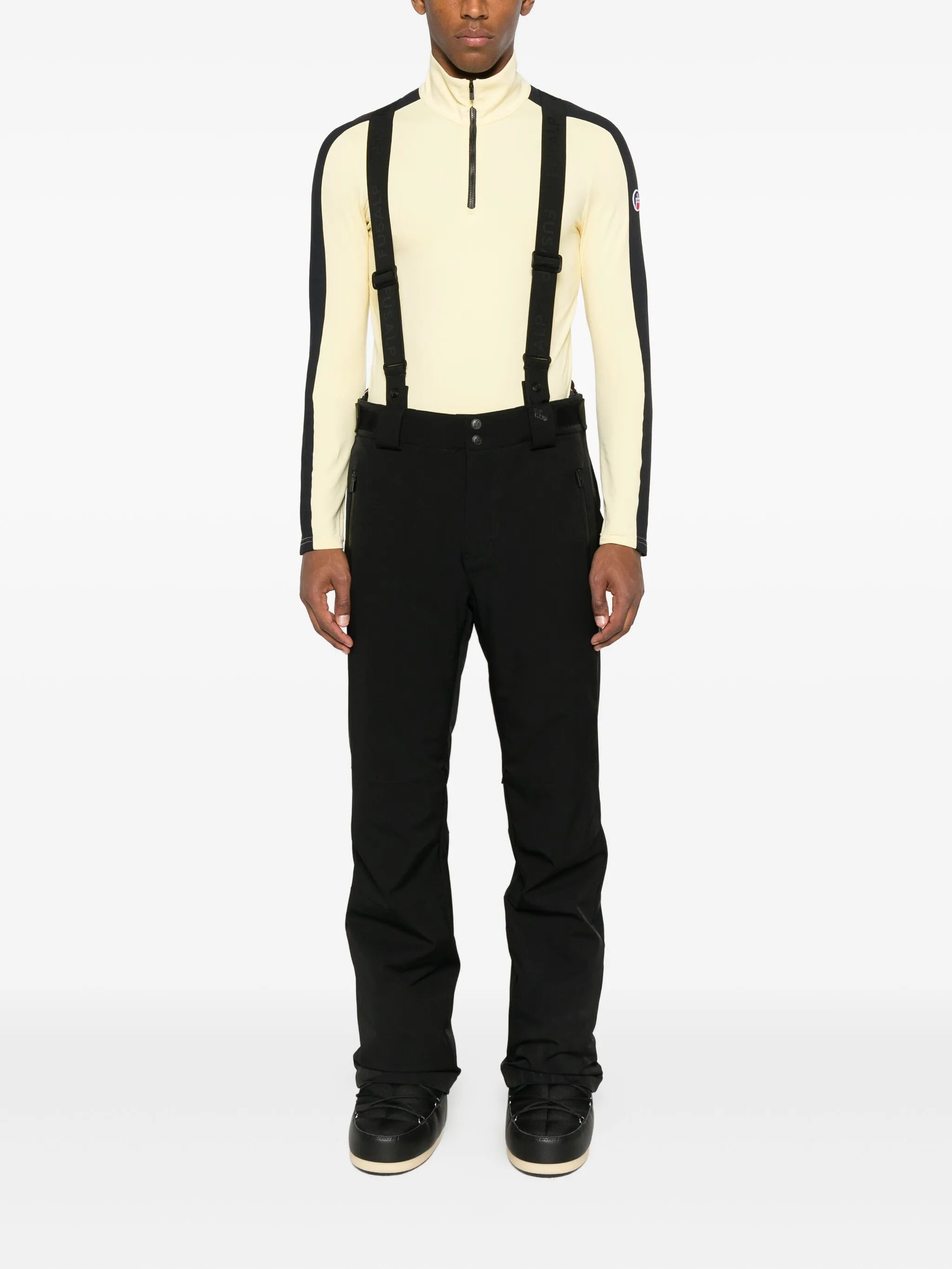 half-zip panelled top