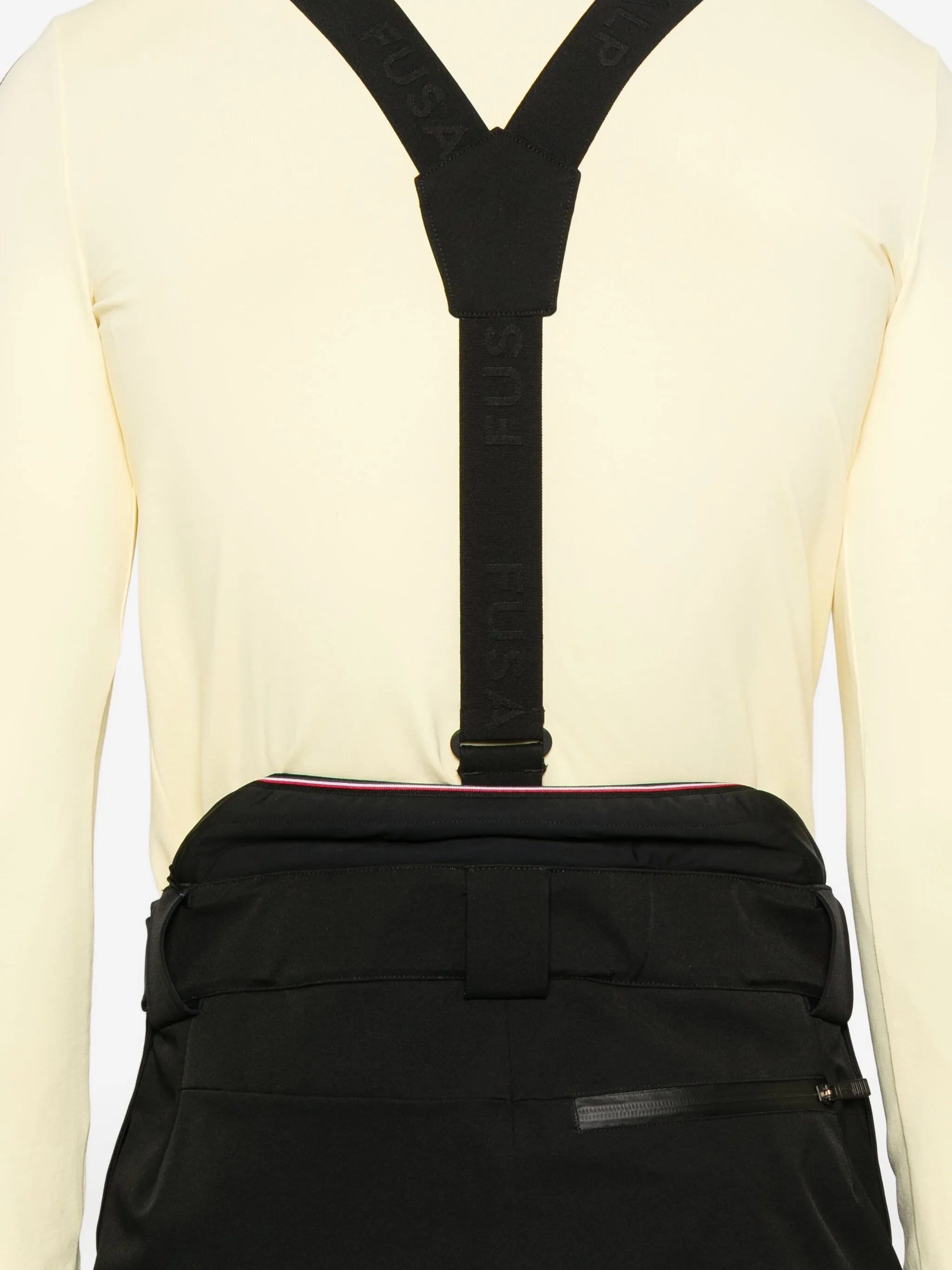 suspender zip-detail trousers