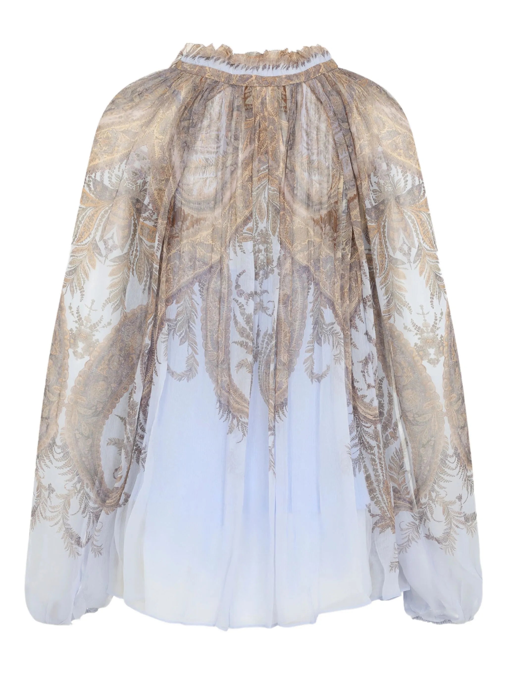 paisley-print ruffled blouse