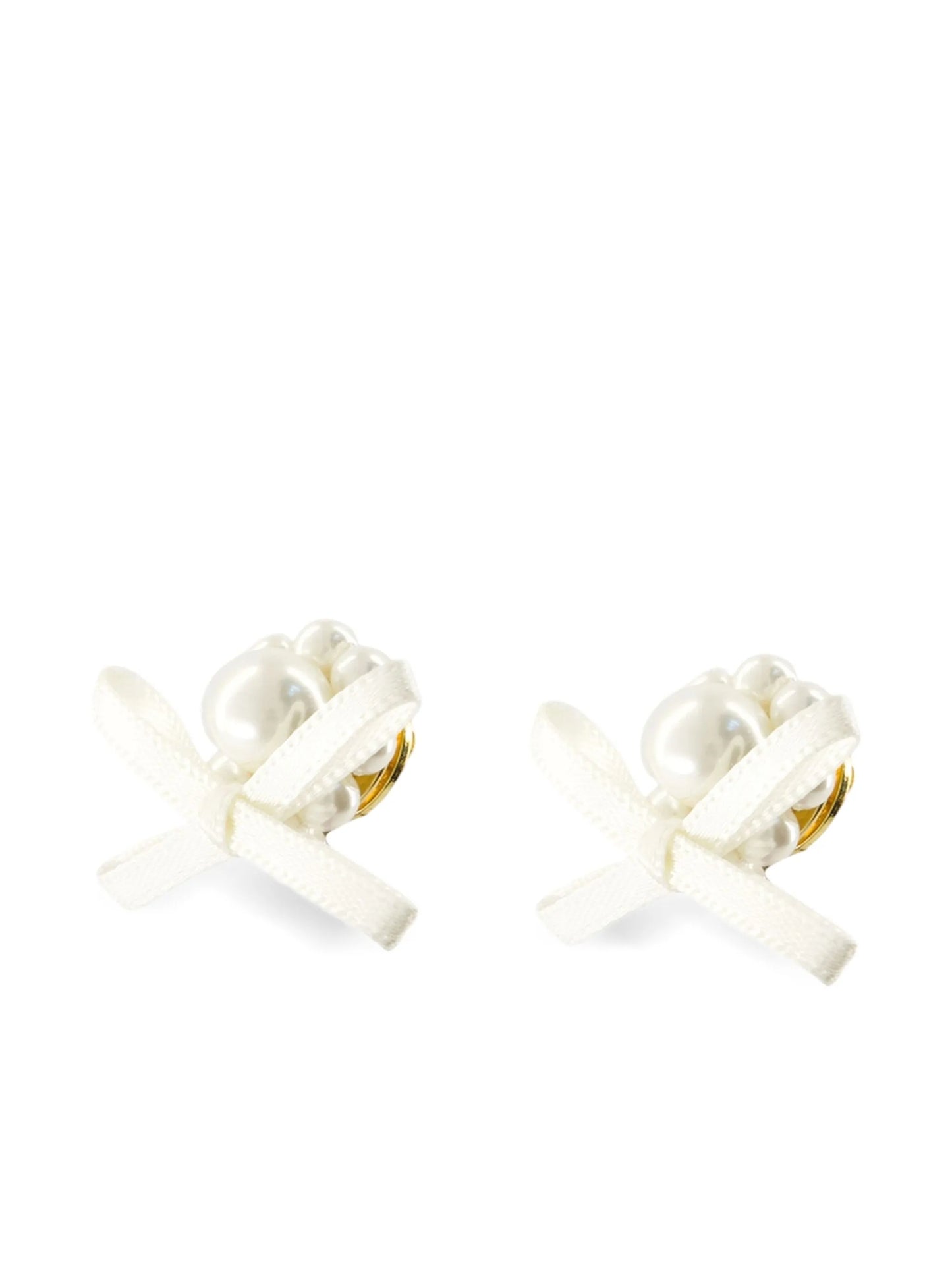 pearl-embellished bow earrings