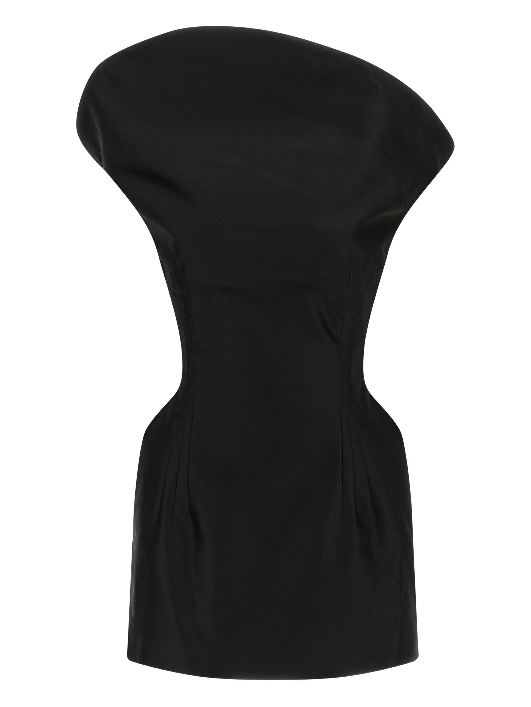 asymmetrical sculpted cotton mini dress