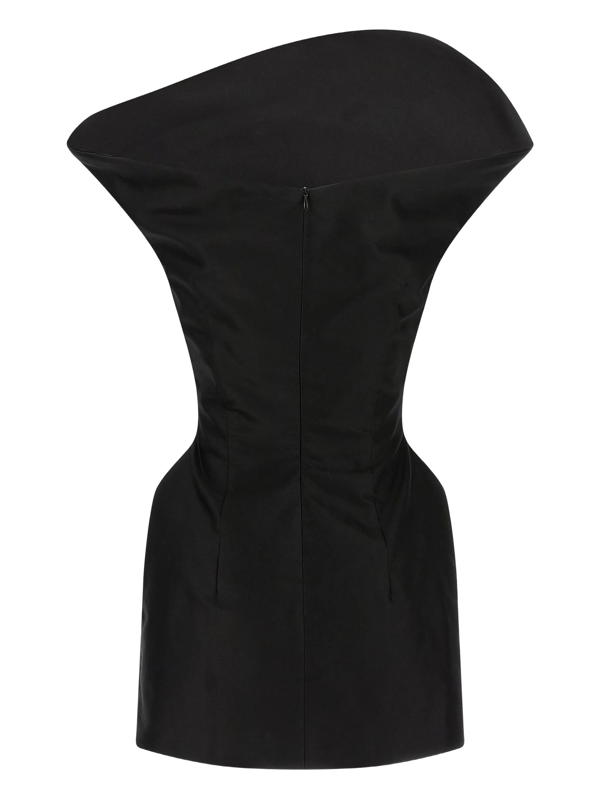 asymmetrical sculpted cotton mini dress