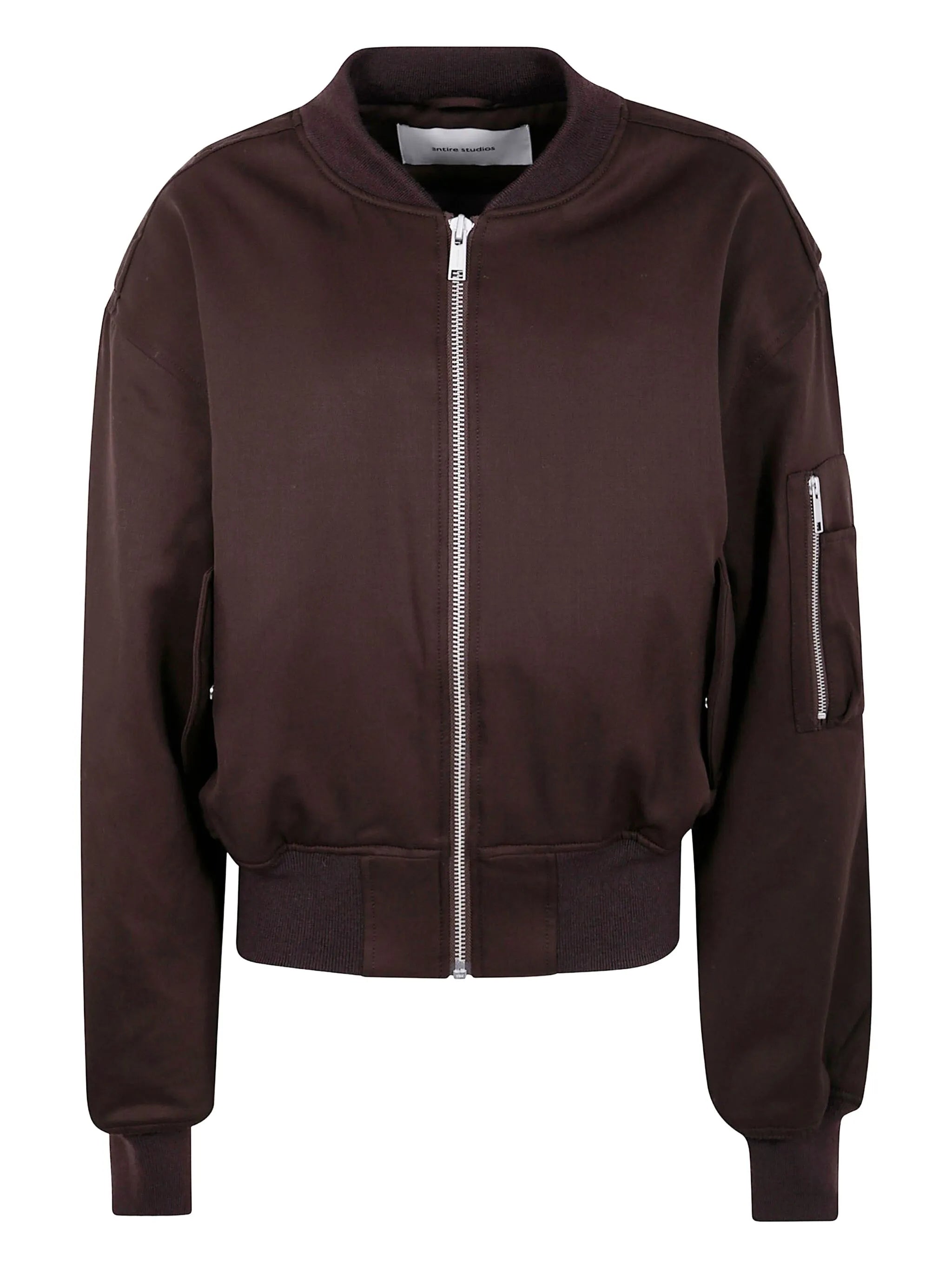 zip-fastening bomber jacket