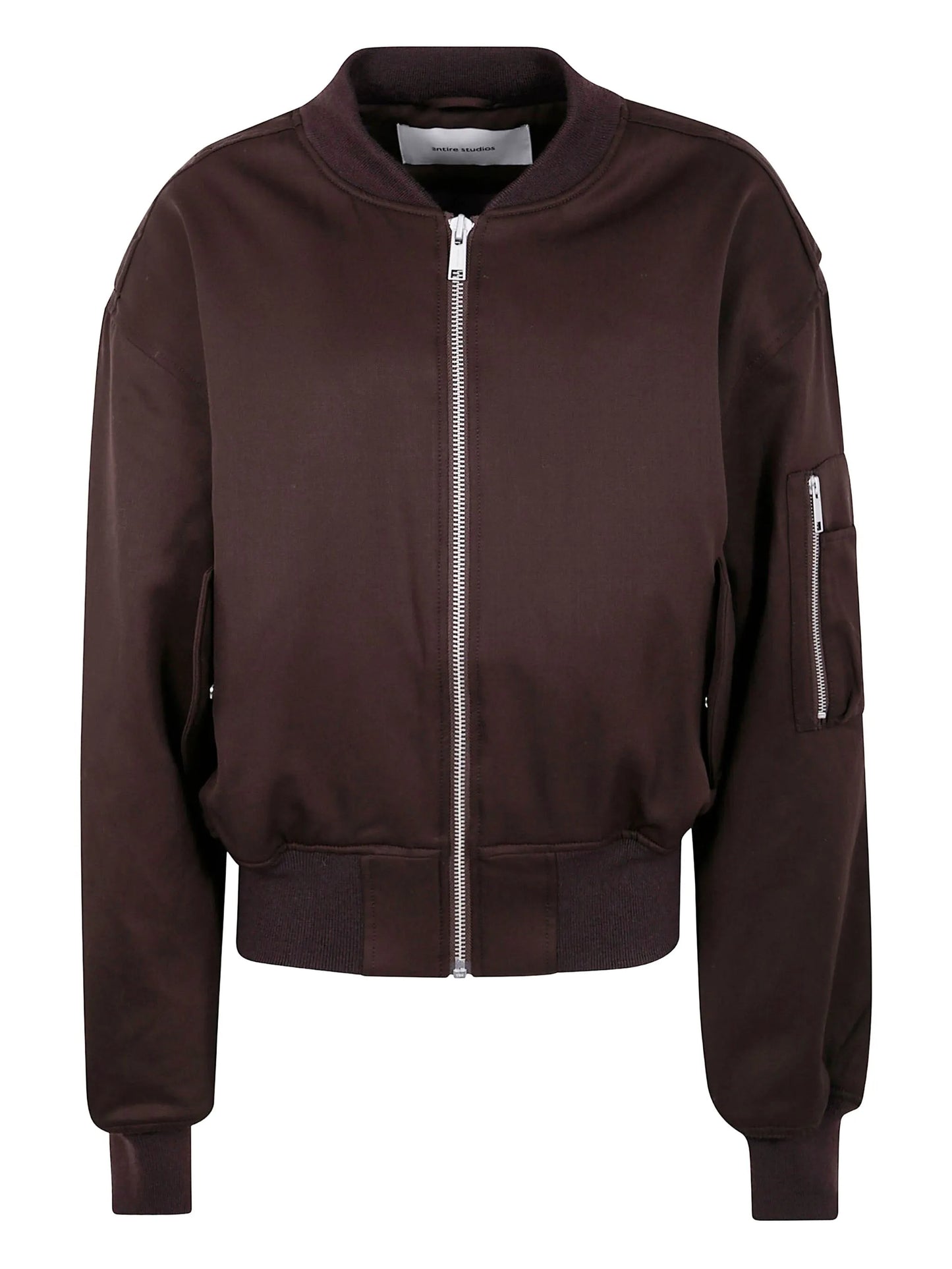 zip-fastening bomber jacket