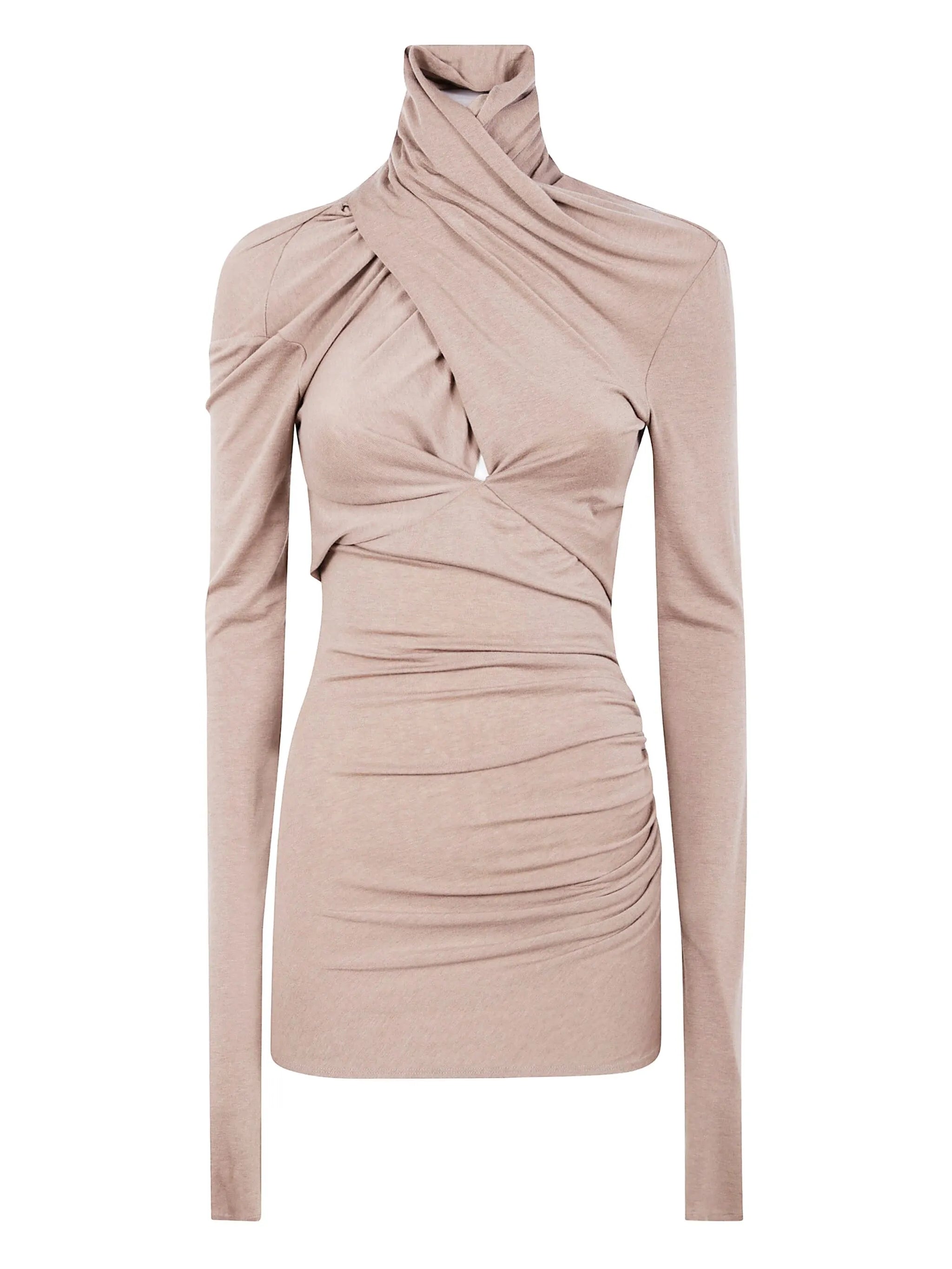 cross-neck draped top