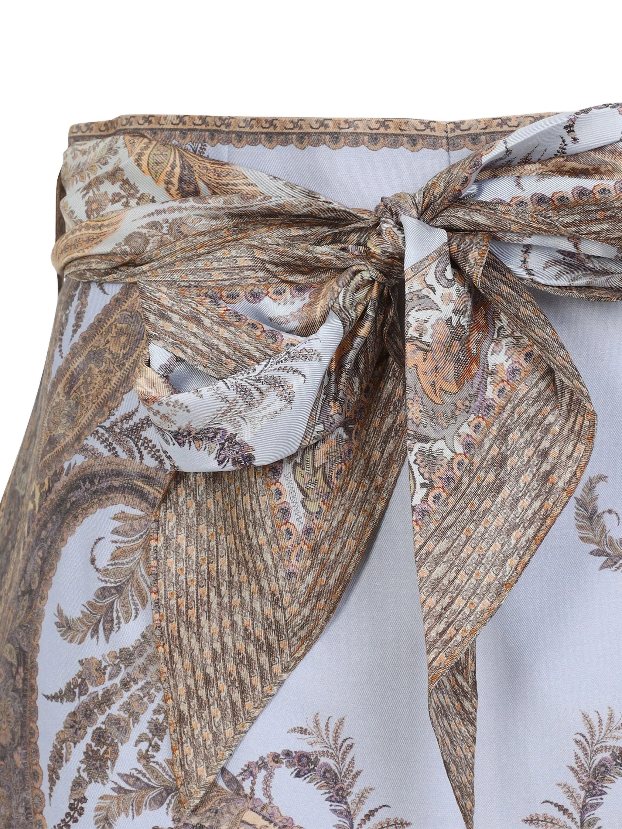 paisley-print belted shorts