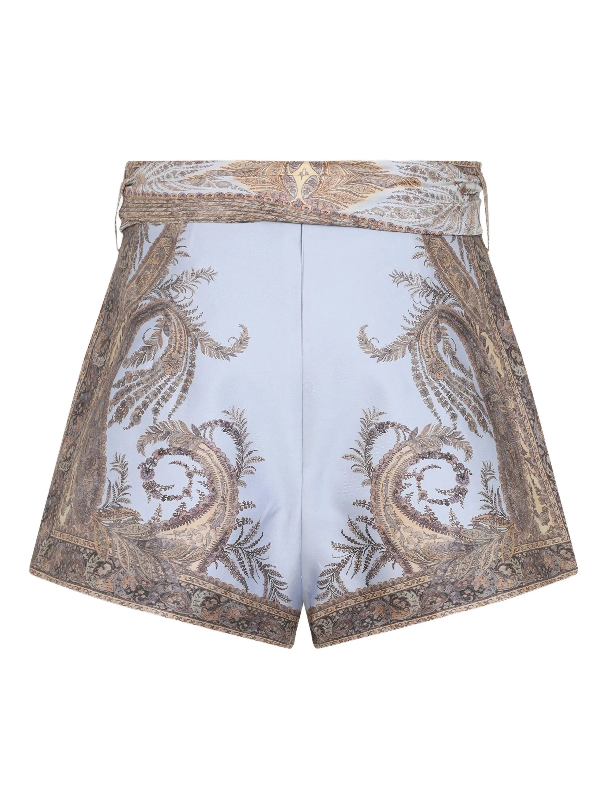 paisley-print belted shorts