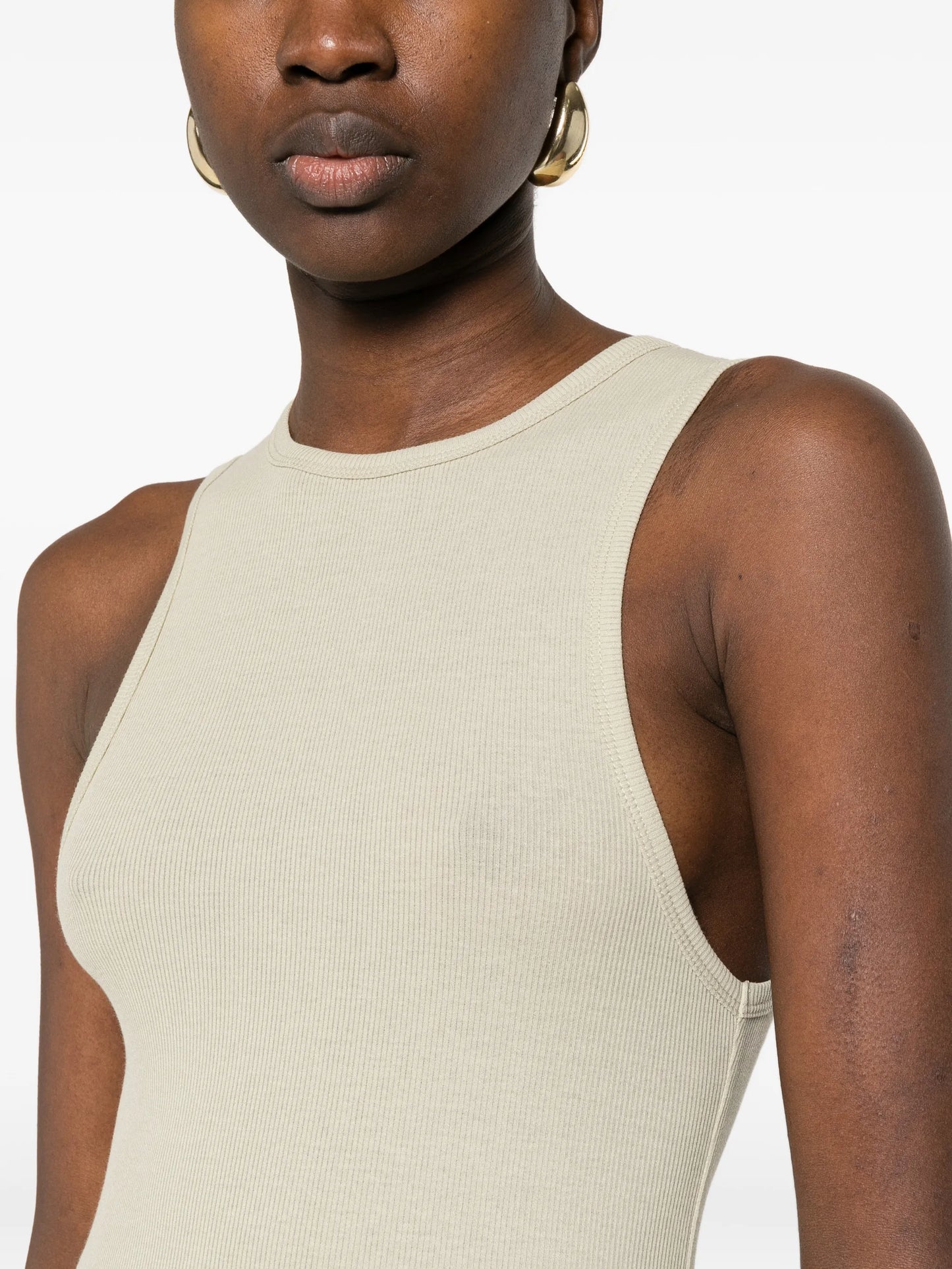 ribbed-knit tank top
