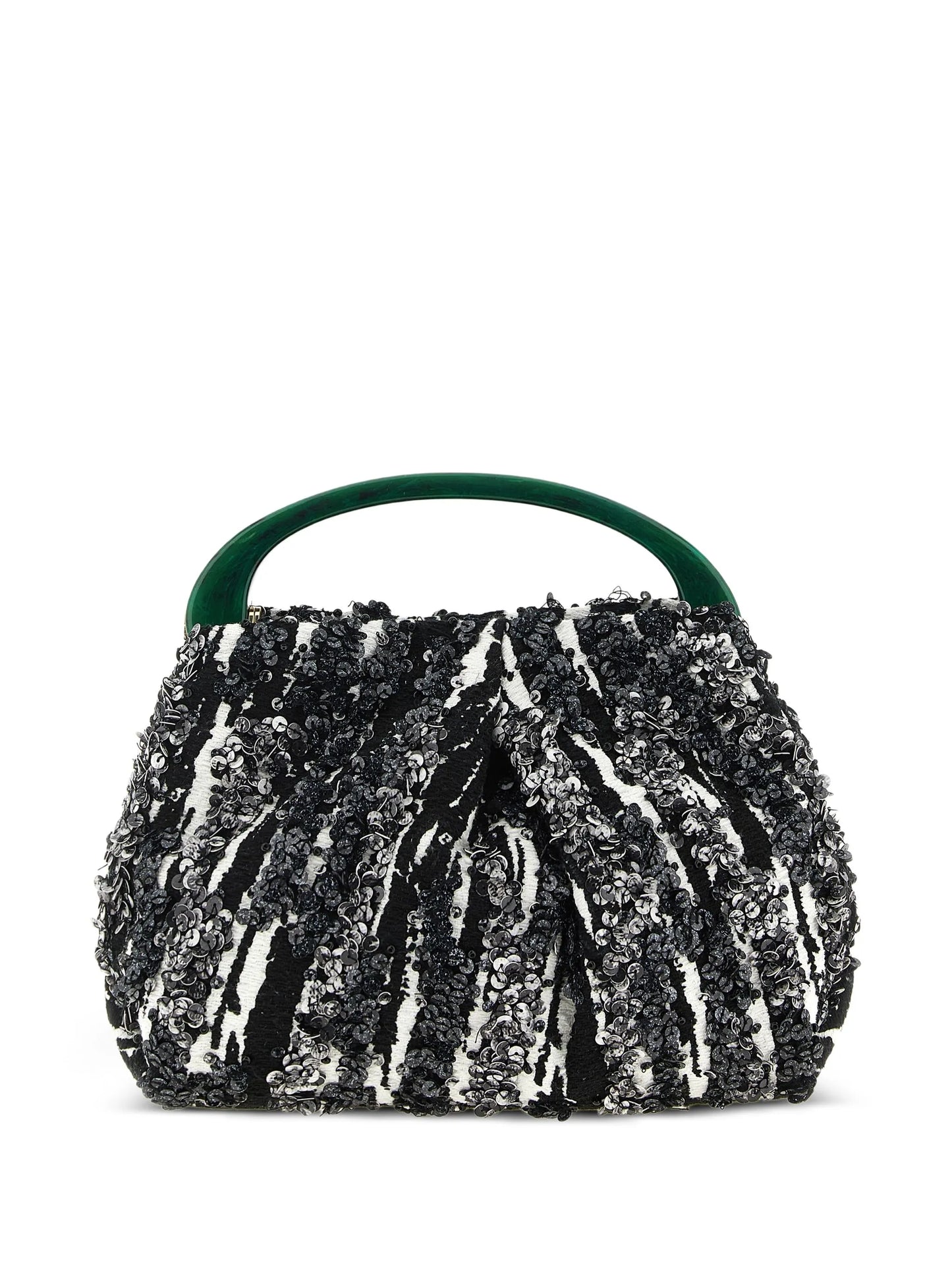 sequin-embellished jacquard pleated tote bag