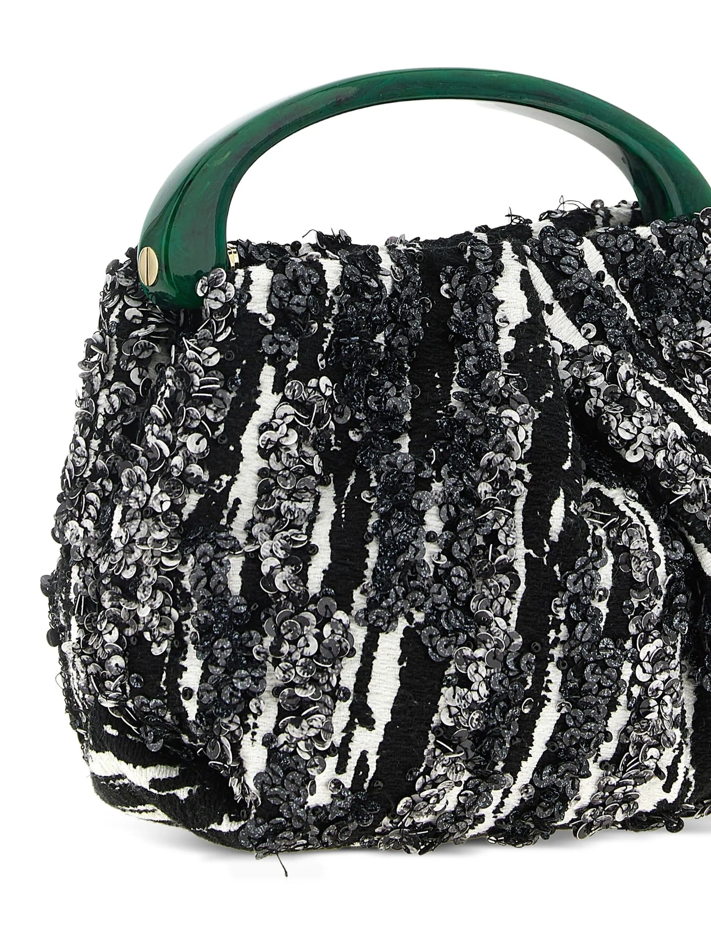 sequin-embellished jacquard pleated tote bag