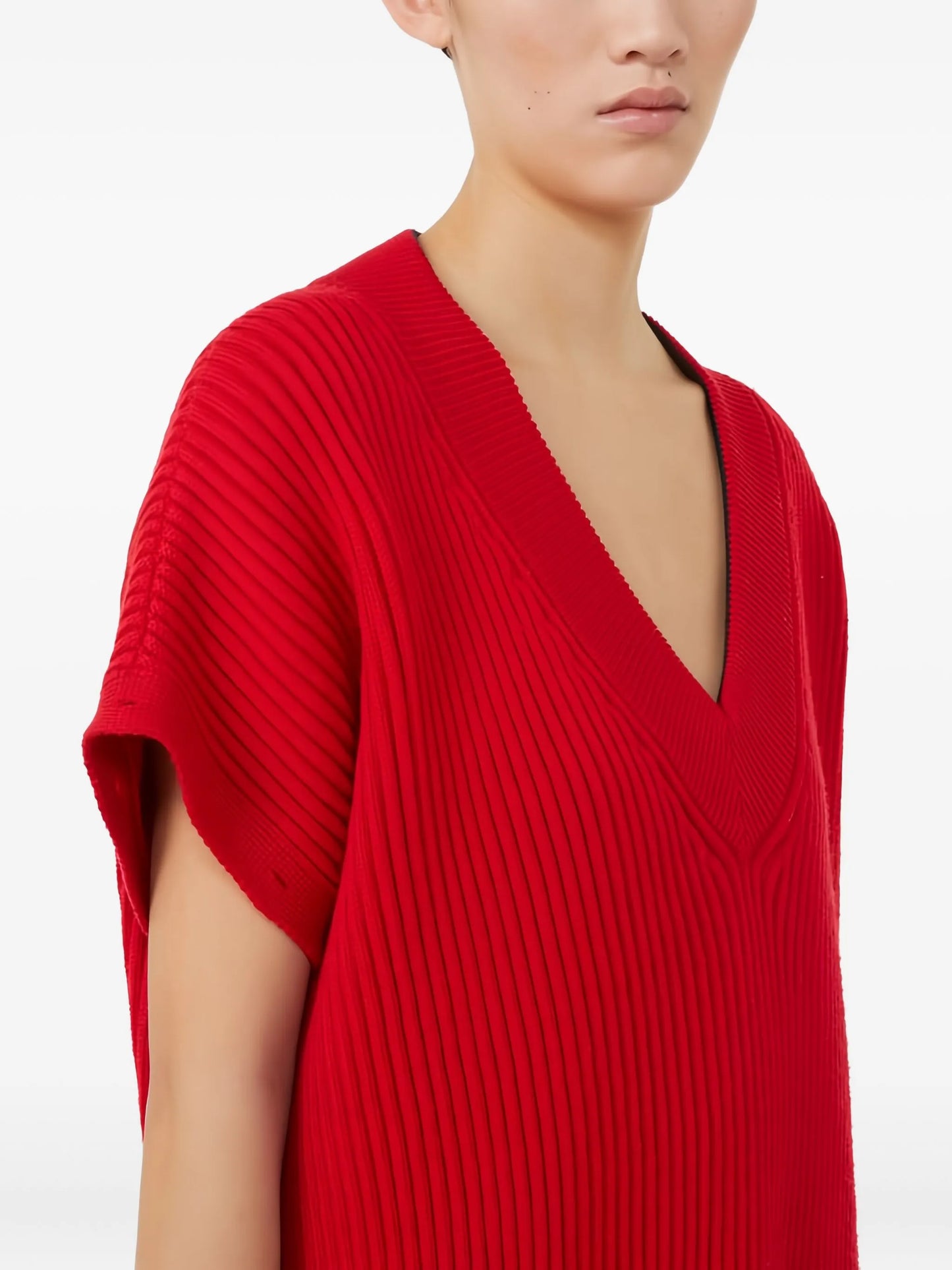 V-neck button-detail sweater