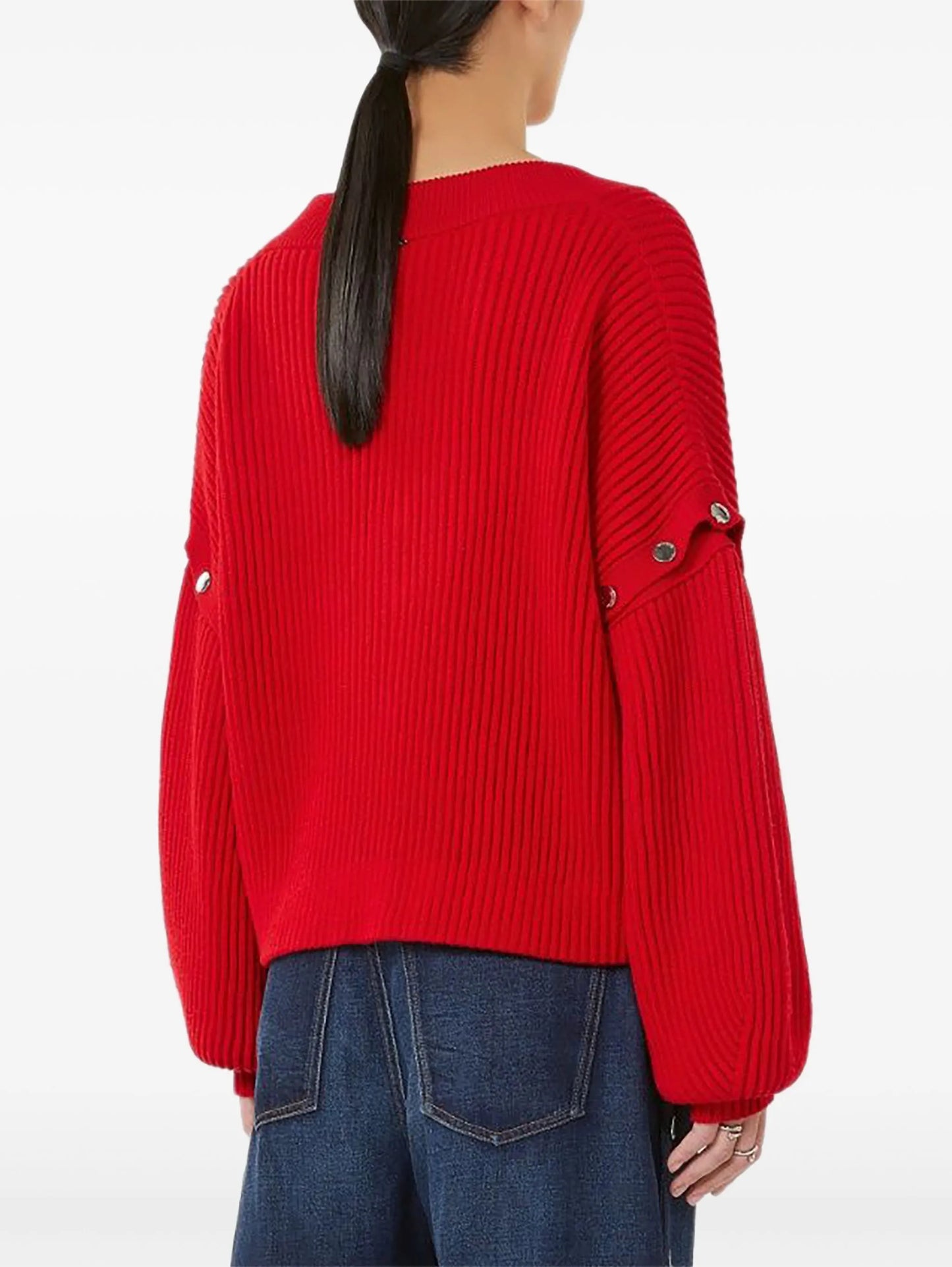 V-neck button-detail sweater