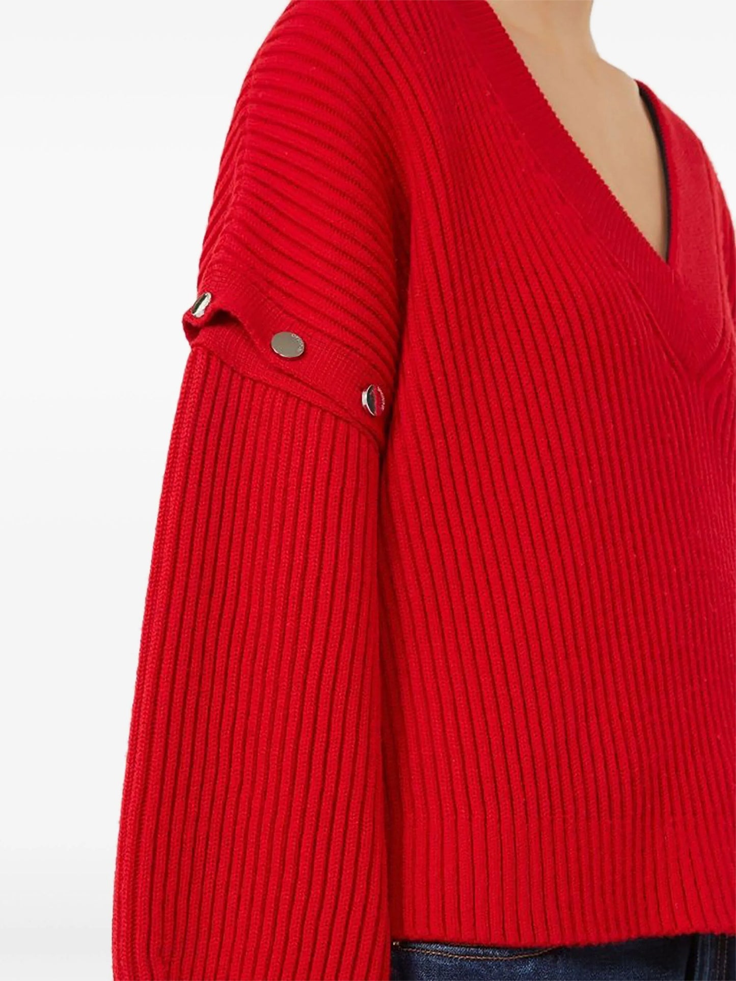 V-neck button-detail sweater