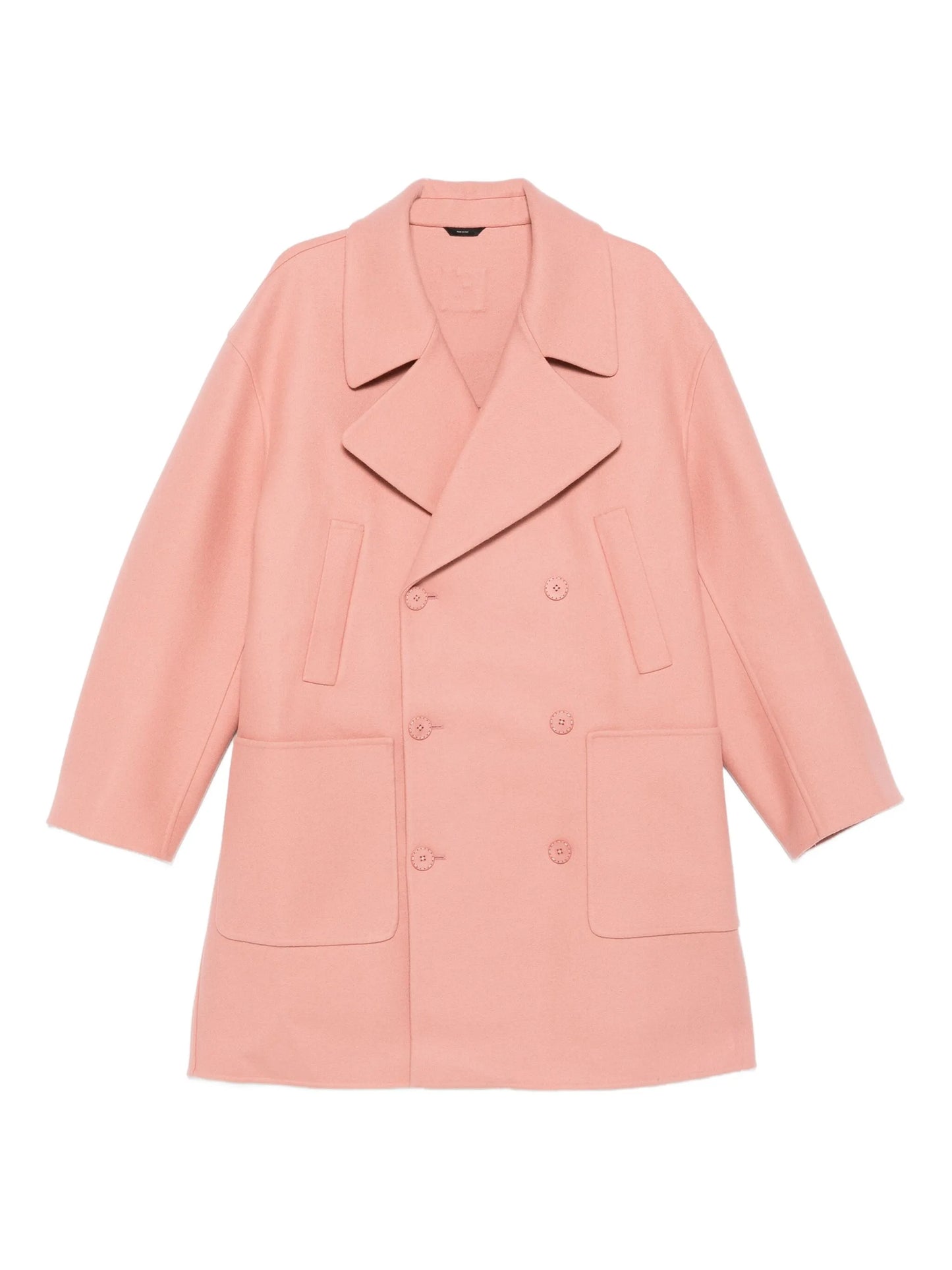 double-breasted patch-pocket coat
