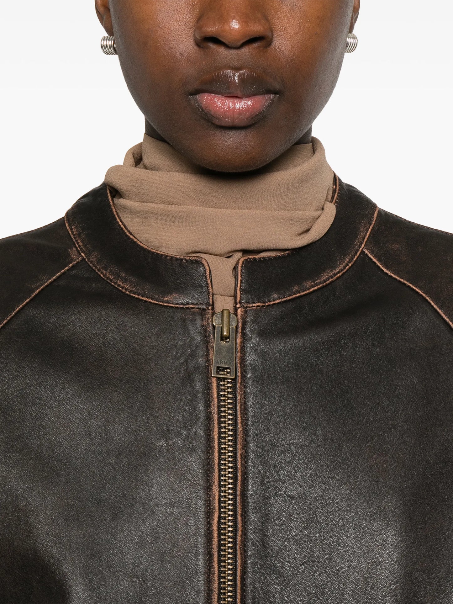 Azzura leather bomber jacket