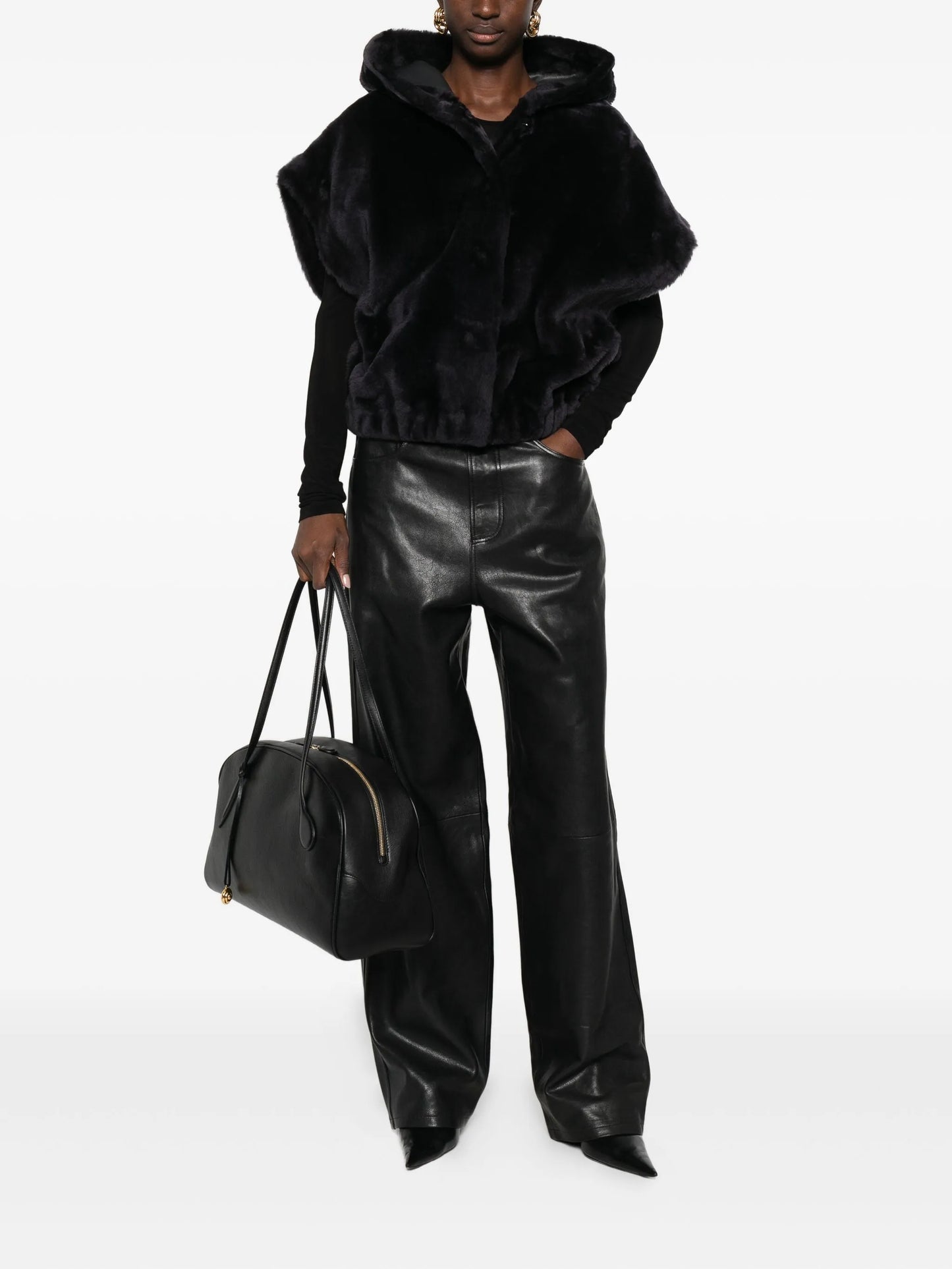 Aurelie hooded faux-fur jacket