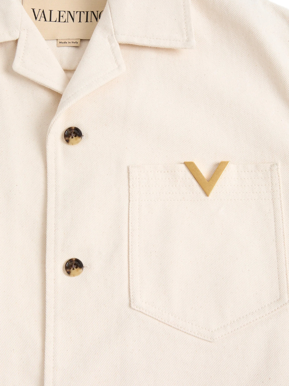 denim bowling shirt with VGold