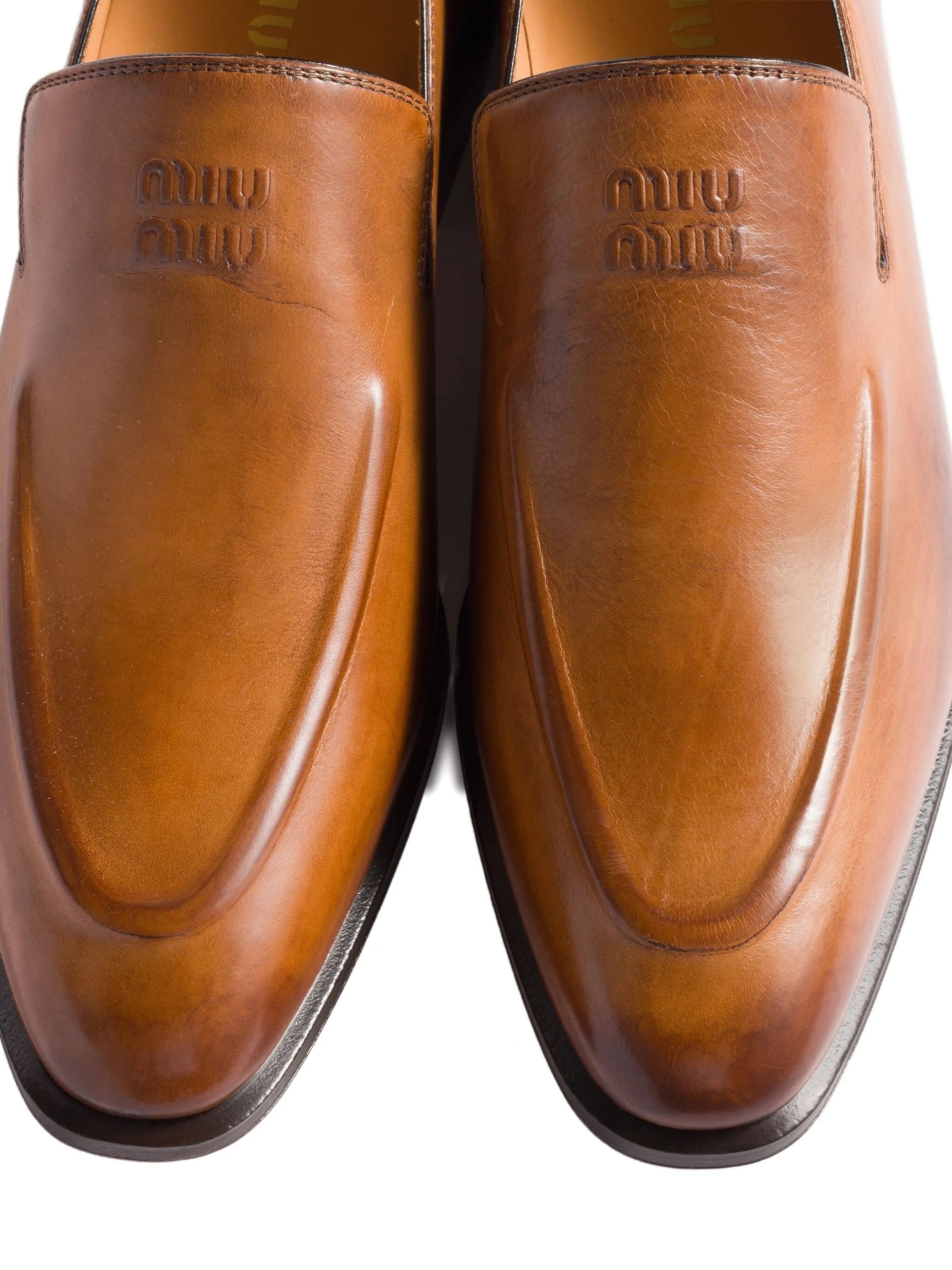 embossed-logo loafers
