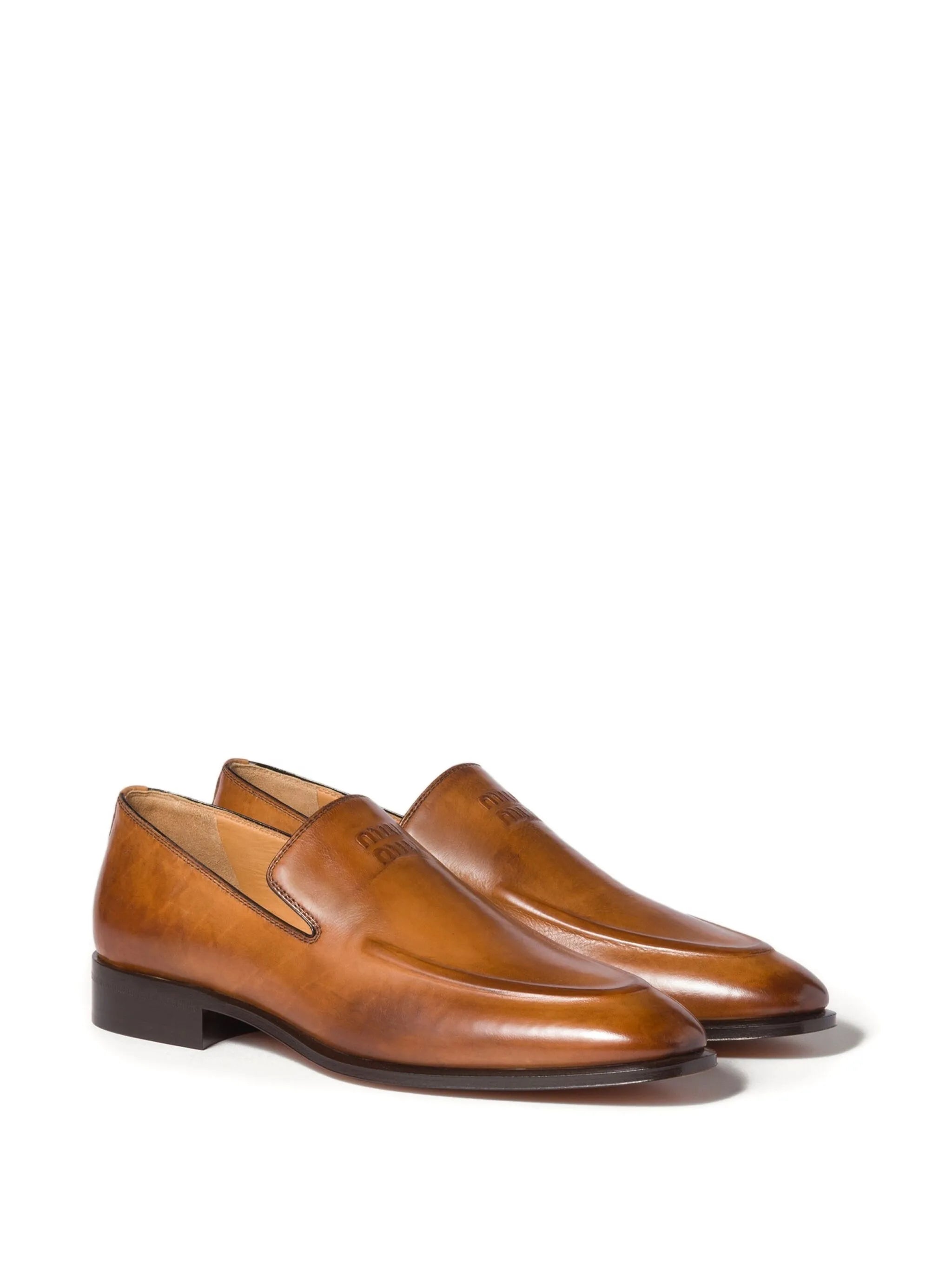 embossed-logo loafers