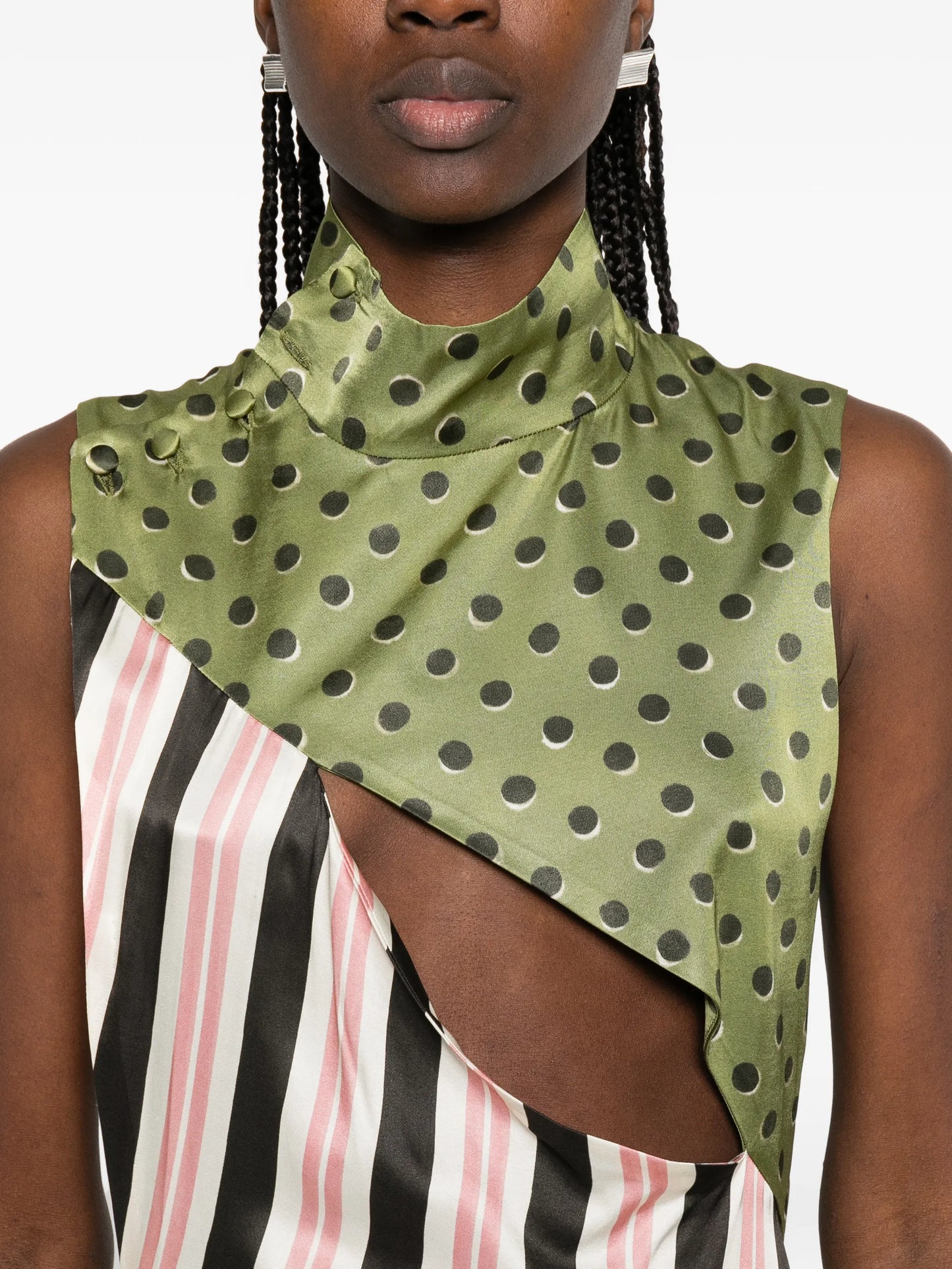 patchwork sleeveless maxi dress