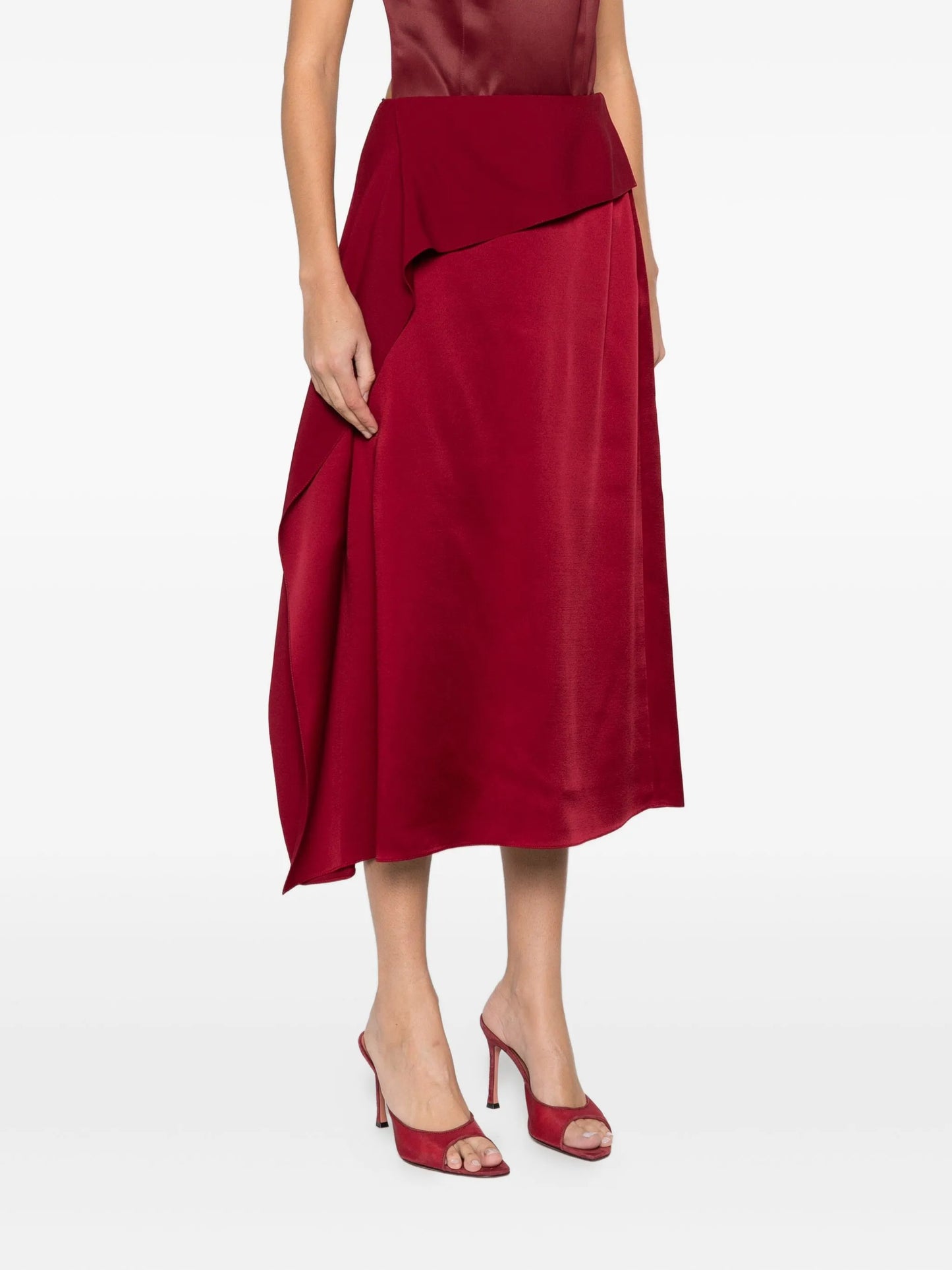 draped midi skirt