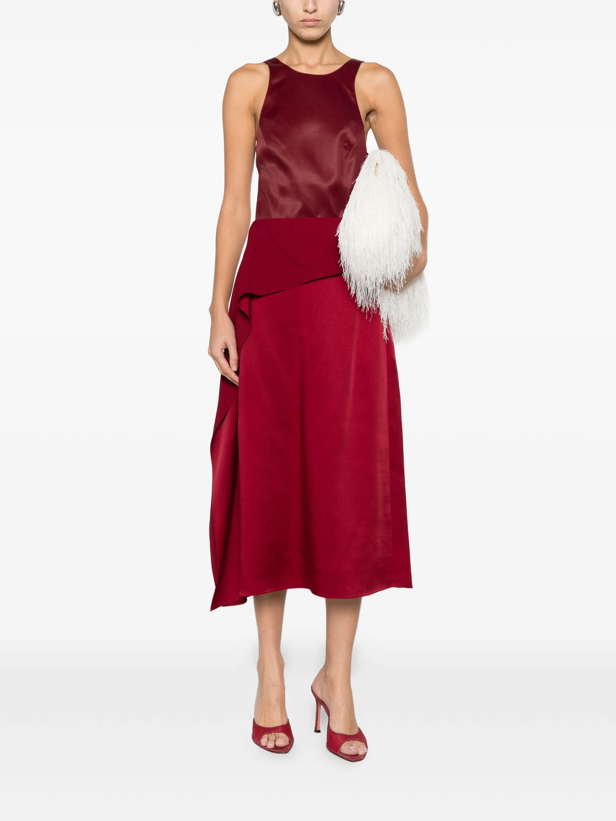 draped midi skirt