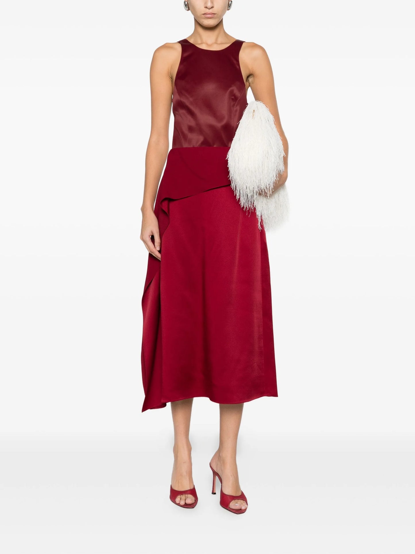 draped midi skirt