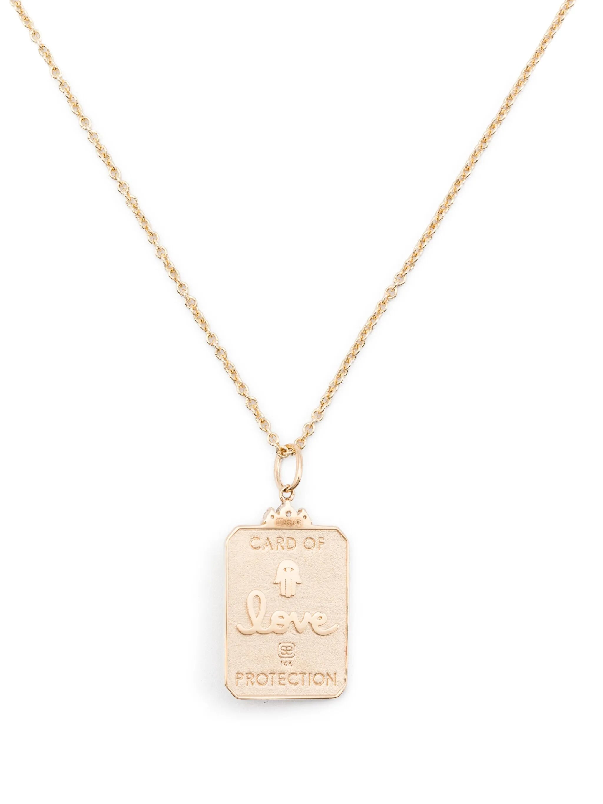 14K yellow gold Tarot Card pendant necklace