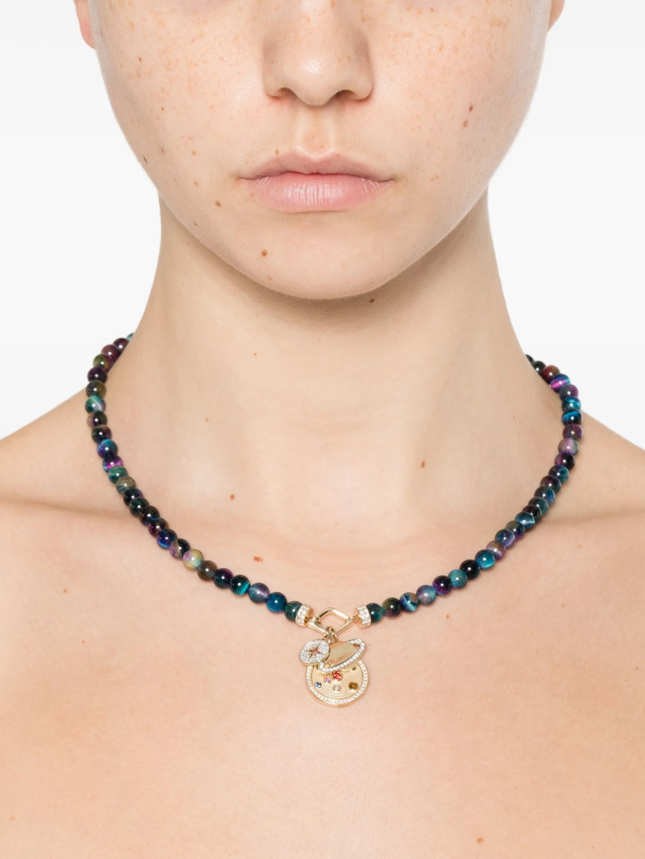 14K yellow gold Tiger Eye necklace