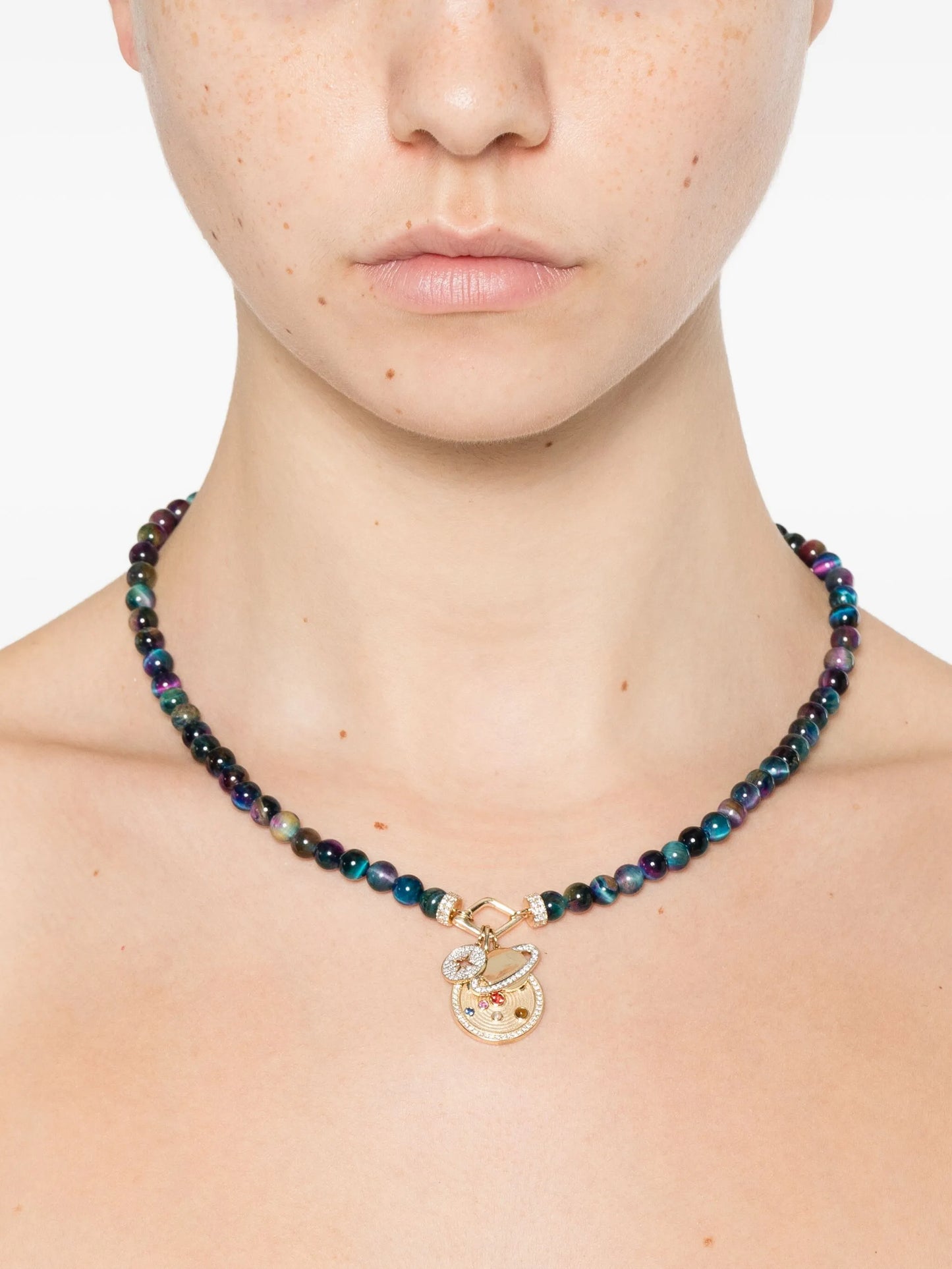 14K yellow gold Tiger Eye necklace
