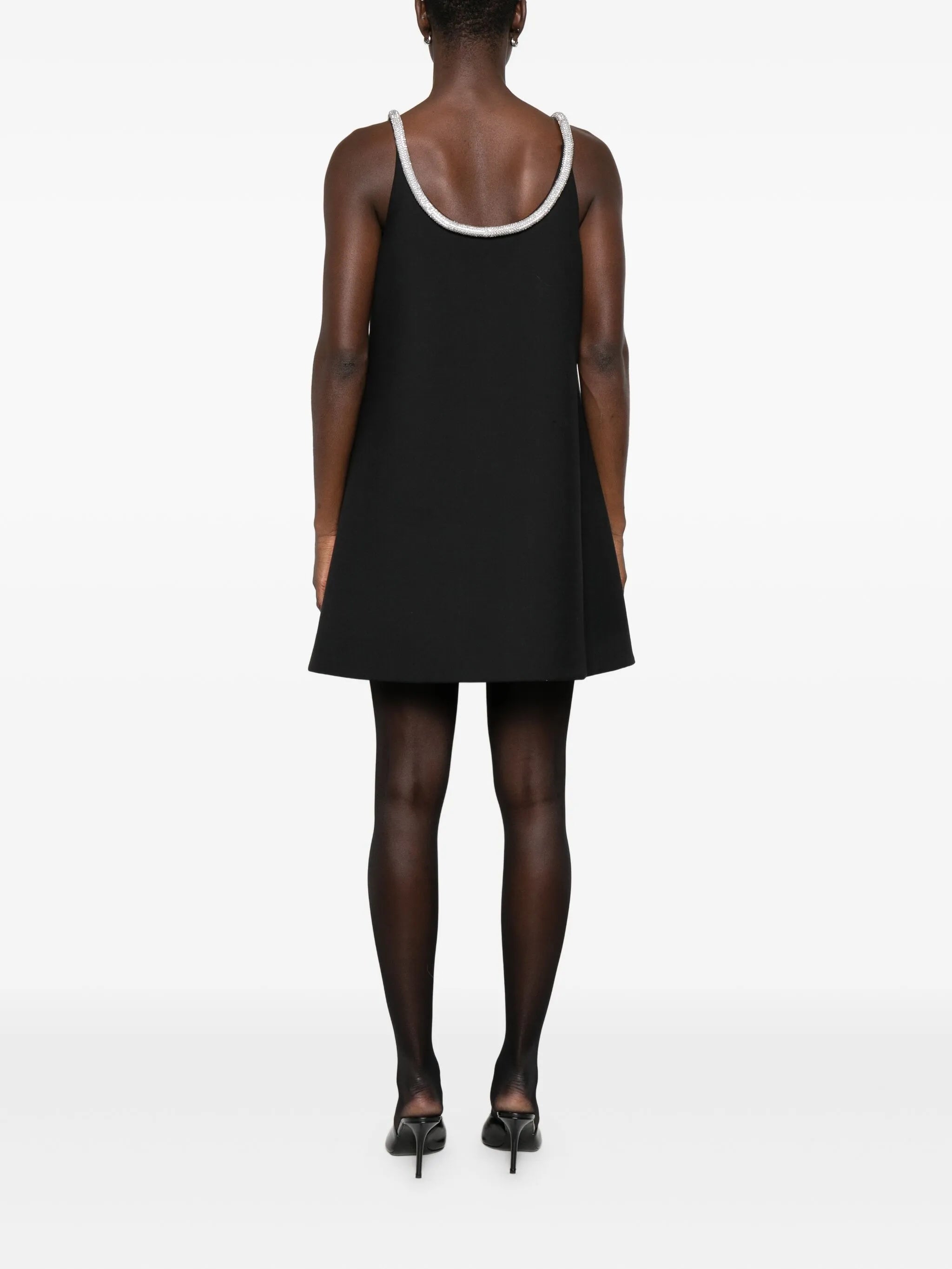 A-line appliqué mini dress