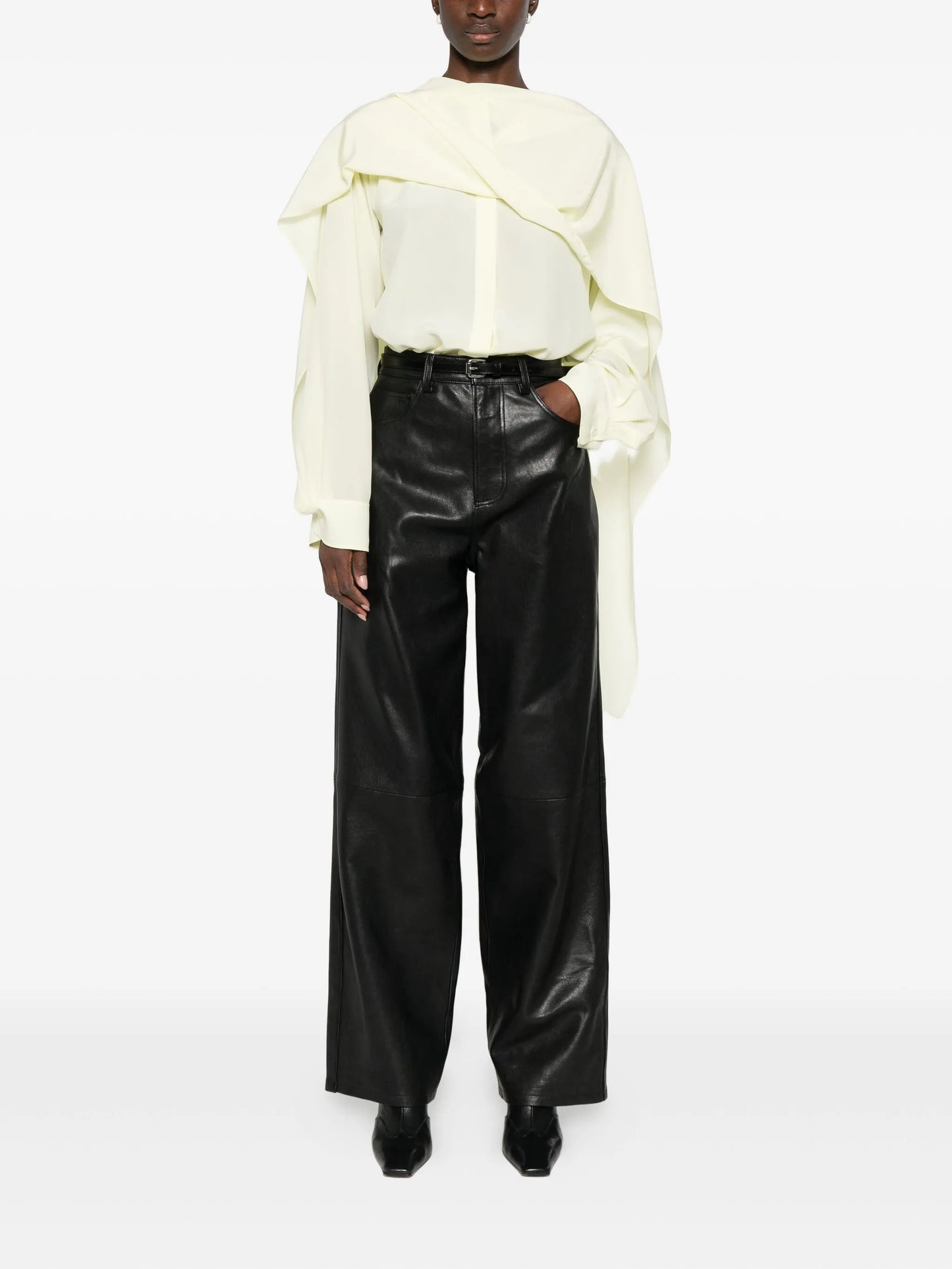 baggy leather trousers