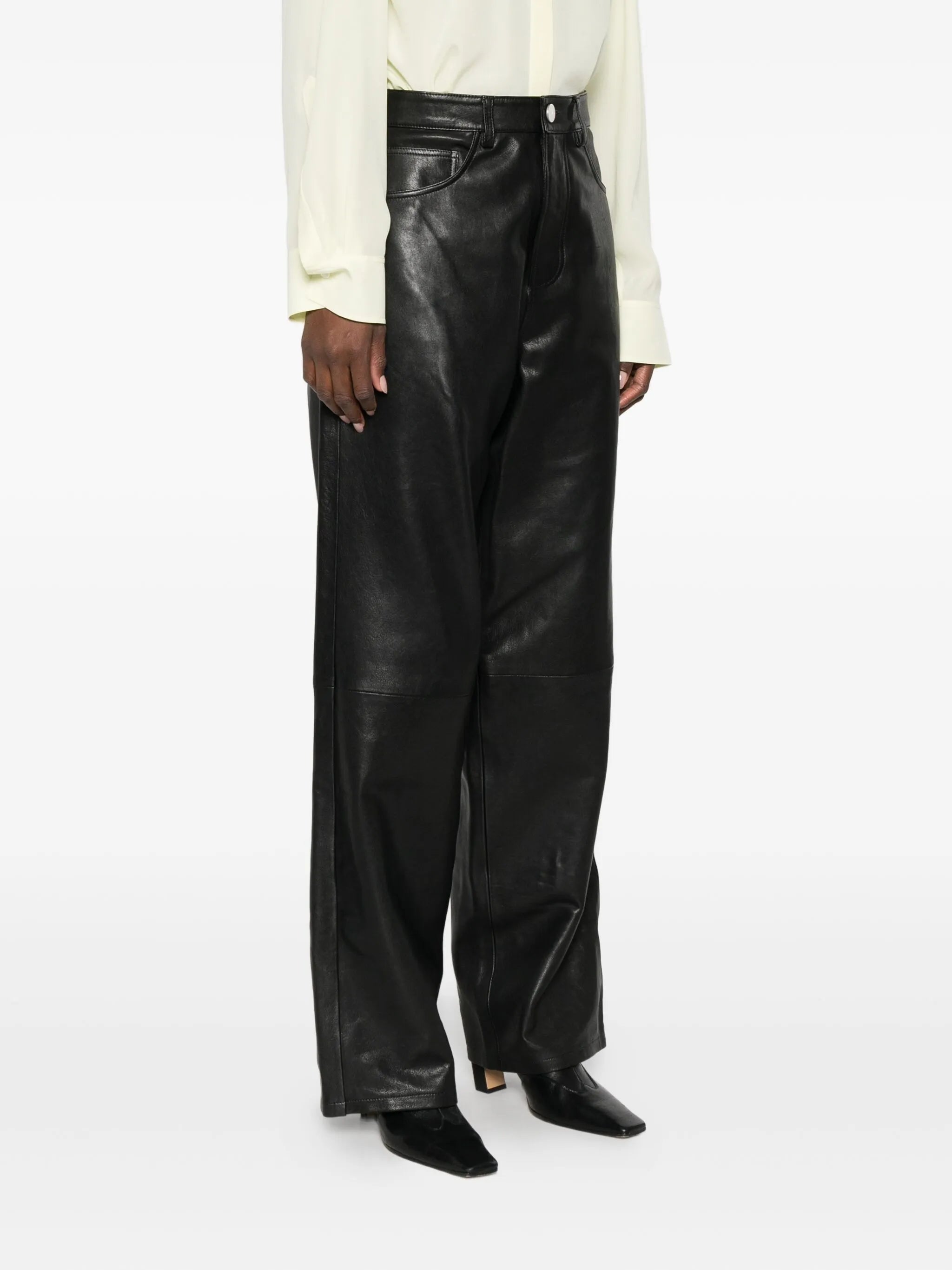baggy leather trousers