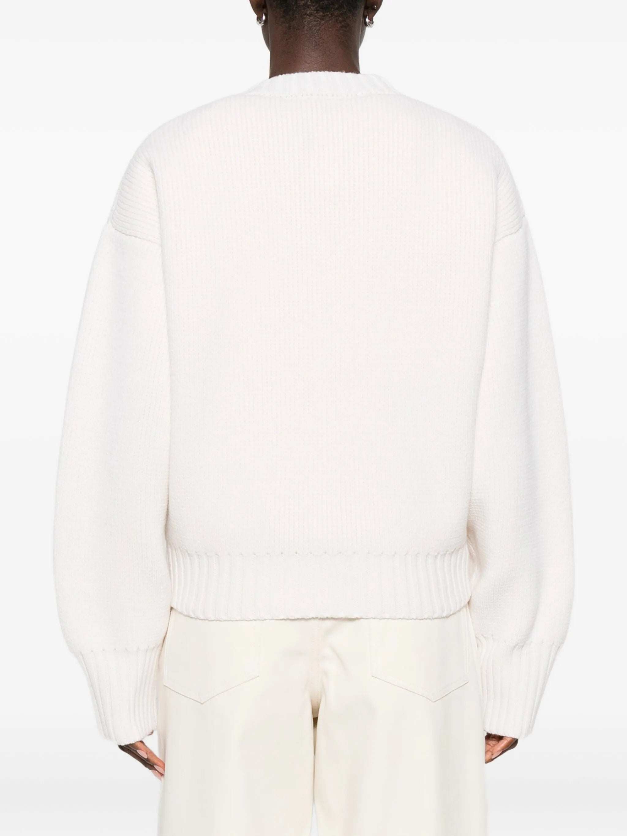 sculptural crew-neck sweater