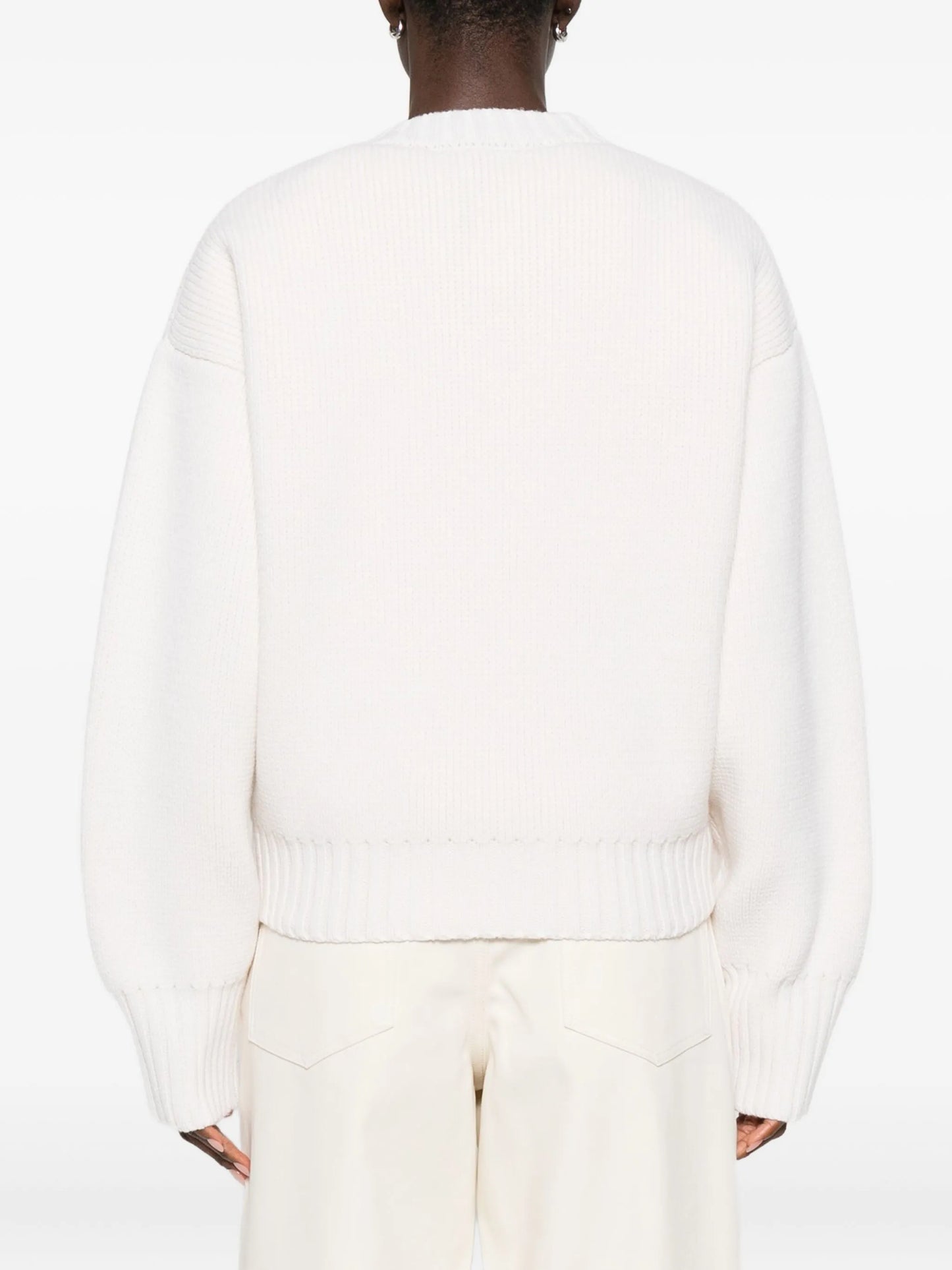 sculptural crew-neck sweater
