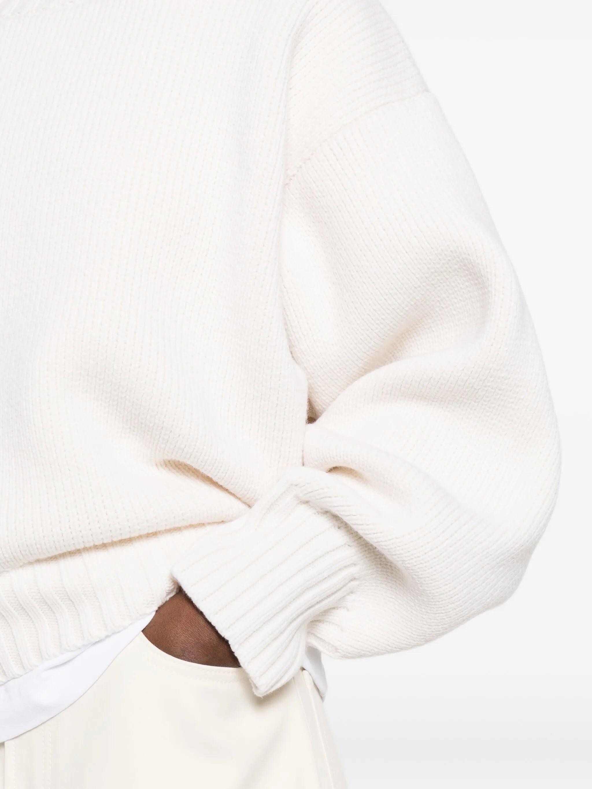 sculptural crew-neck sweater