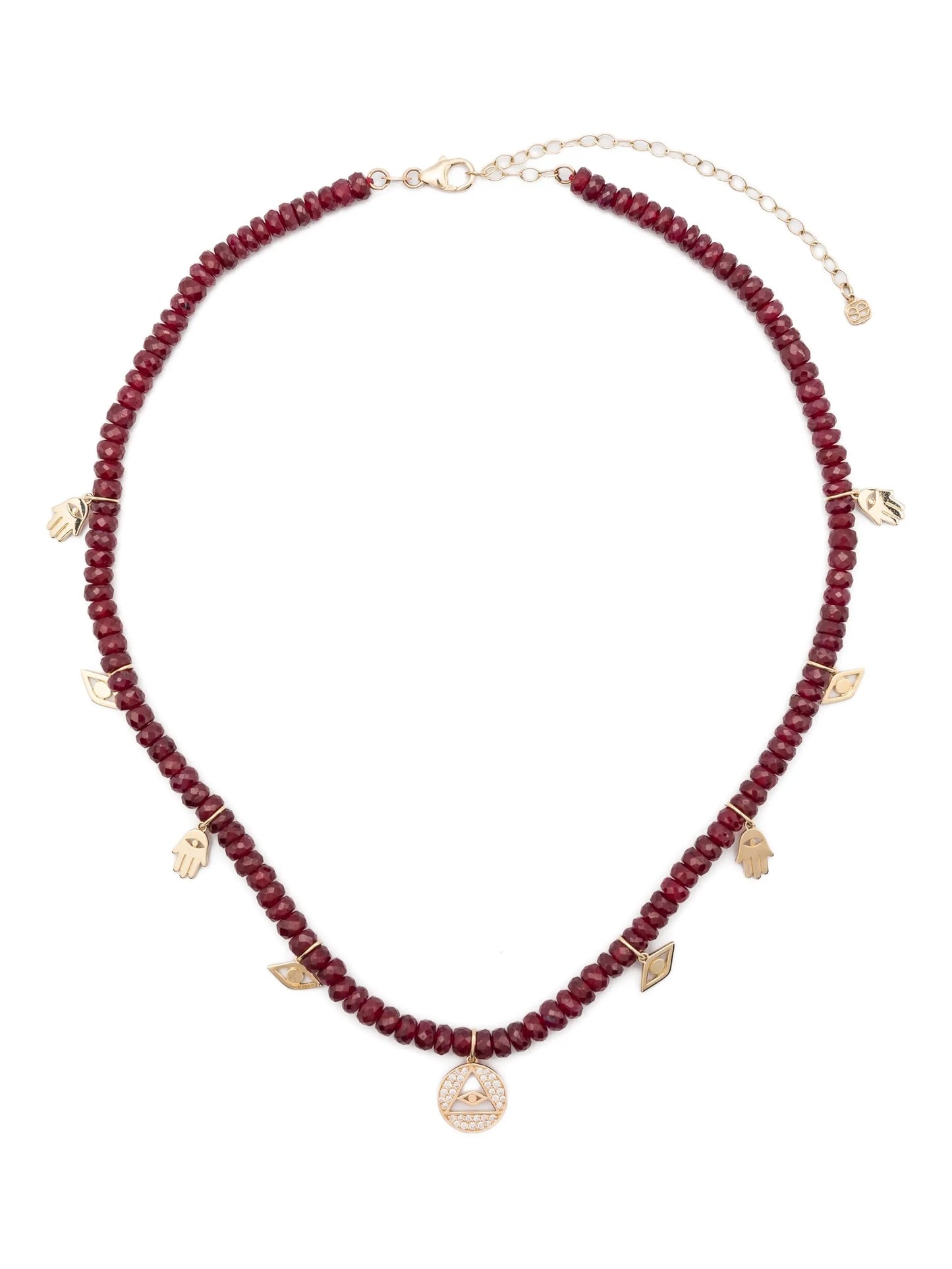 14K yellow gold beaded necklace
