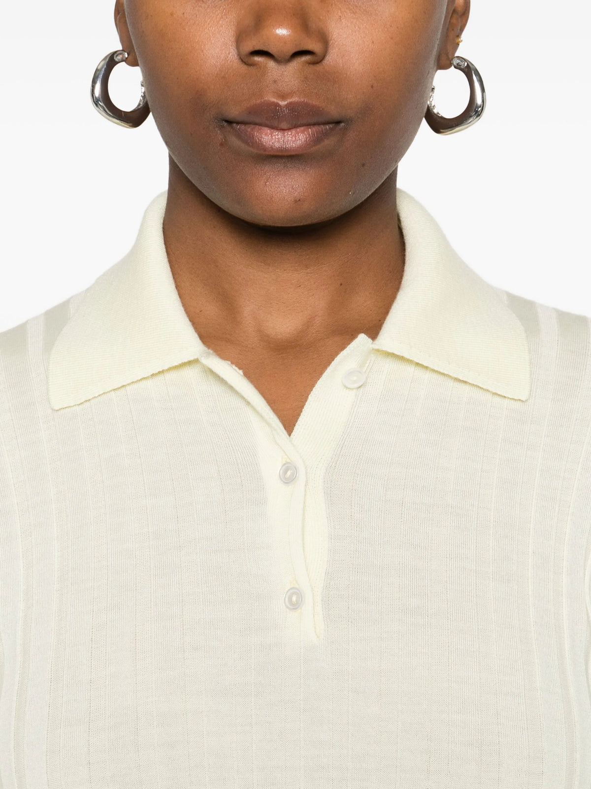 Amber ribbed polo sweater