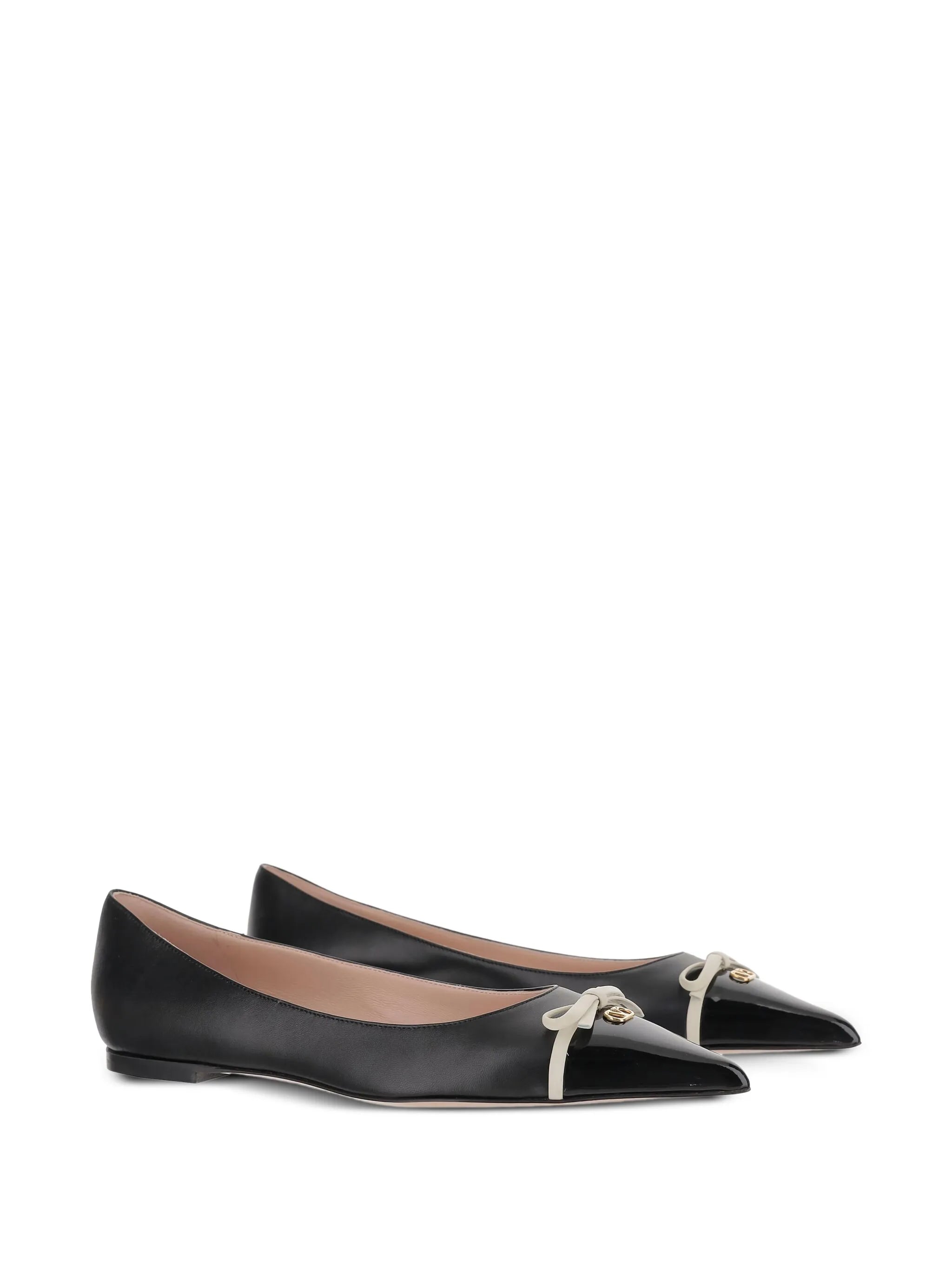contrast-bow ballet flats