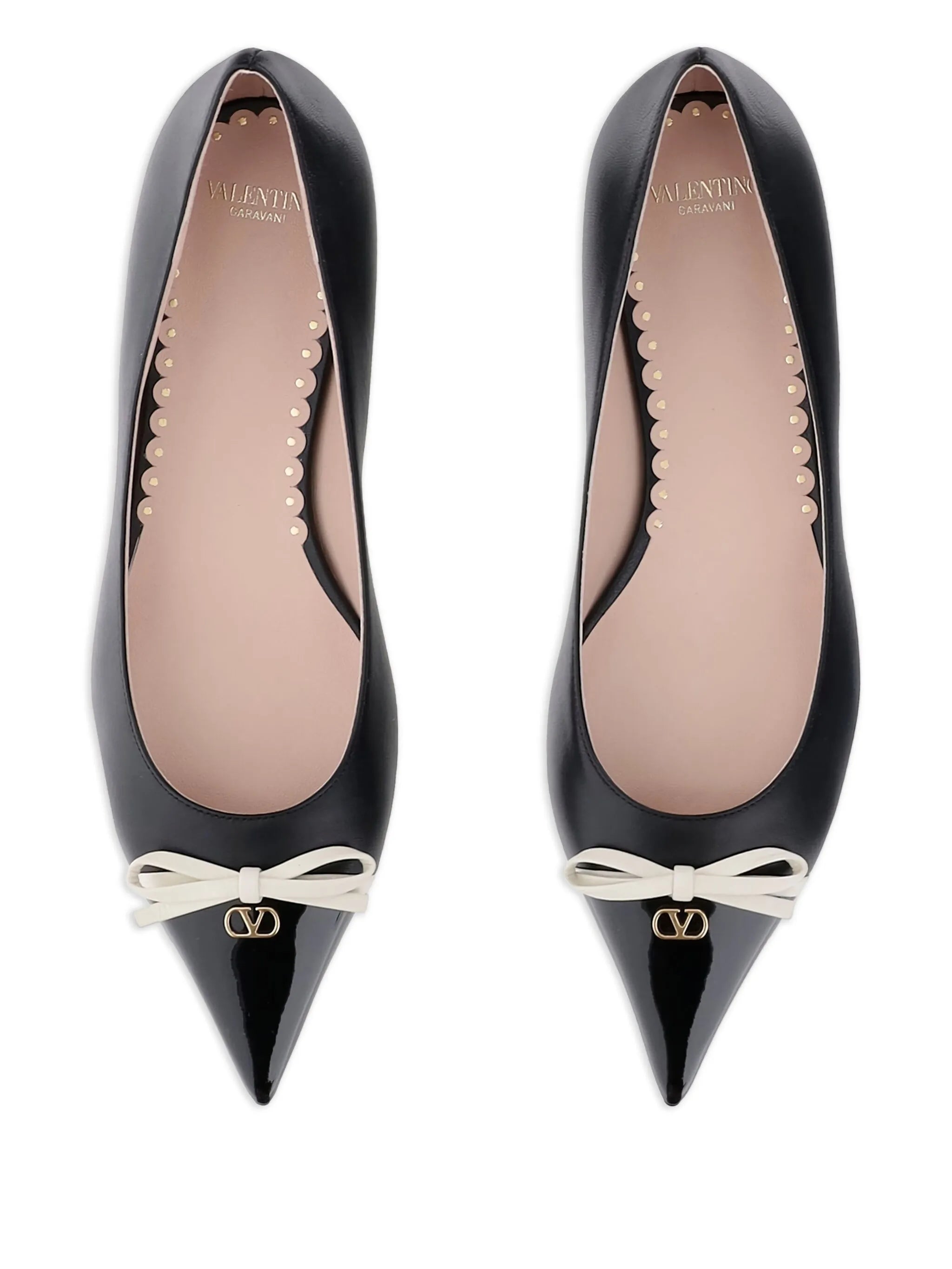 contrast-bow ballet flats