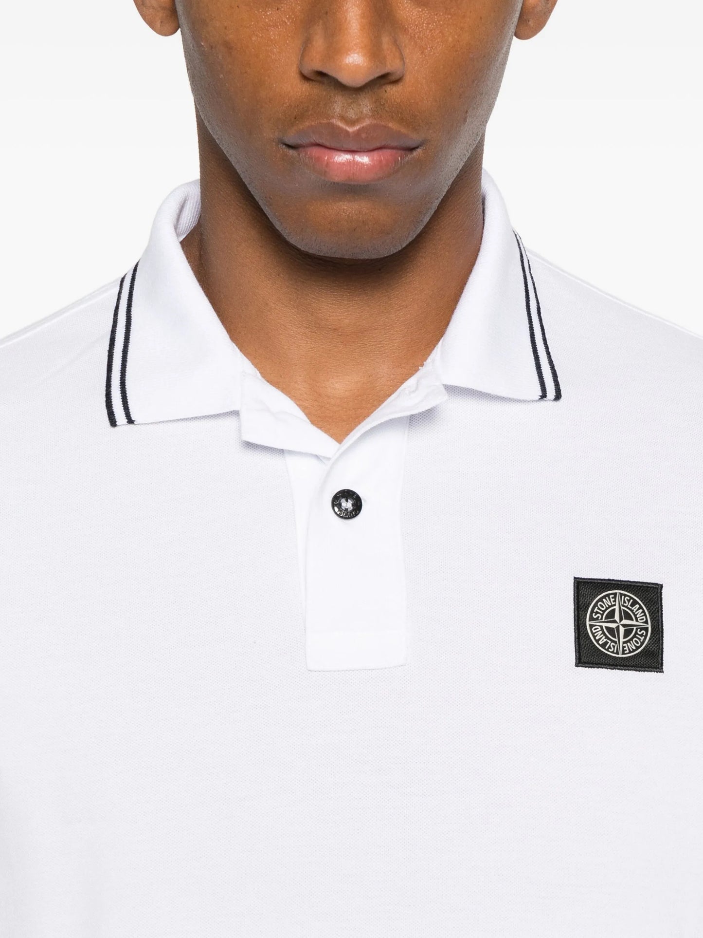 tipped-collar polo shirt