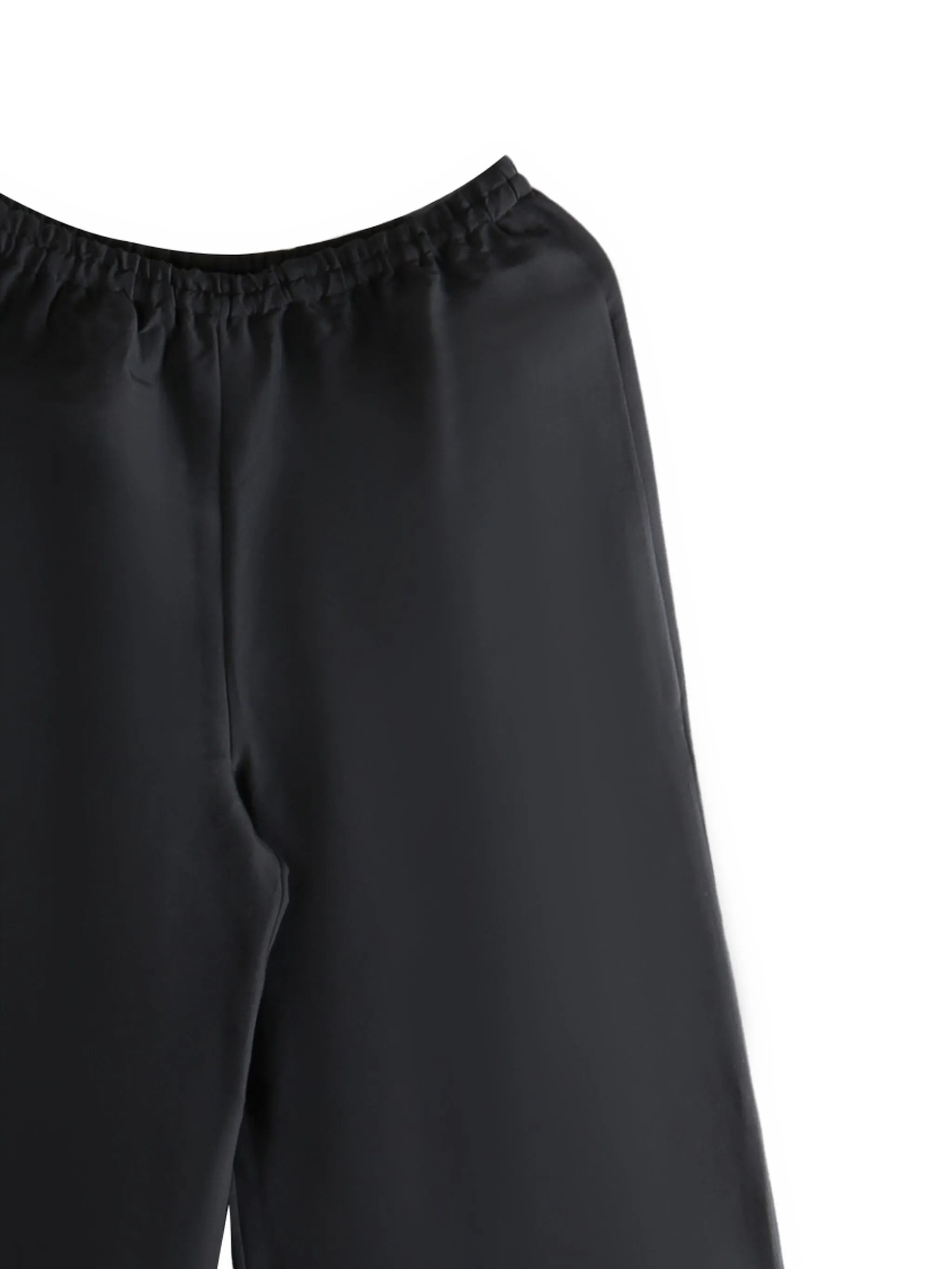 elastic-waist silk trousers