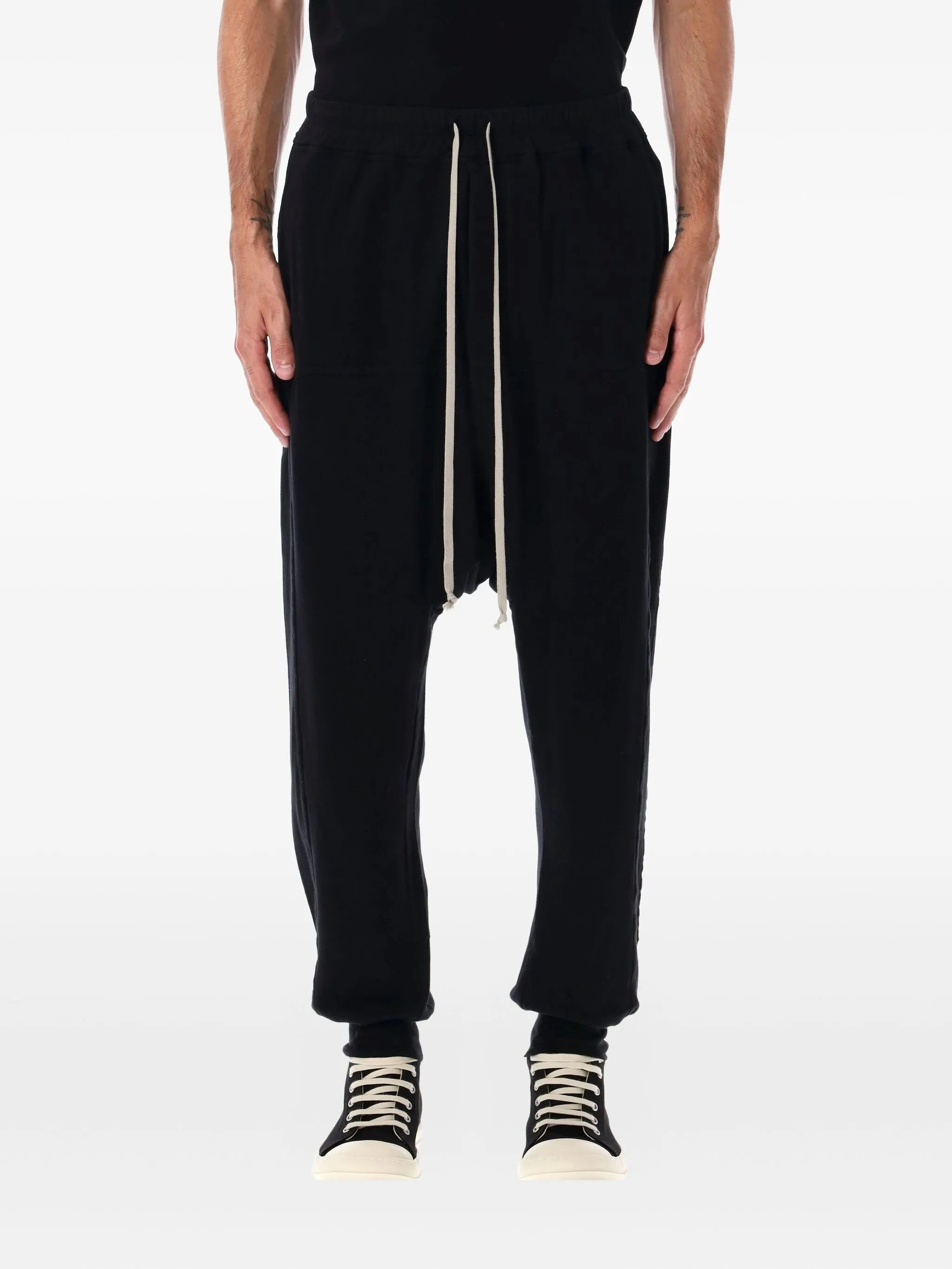 drawstring drop-crotch trousers