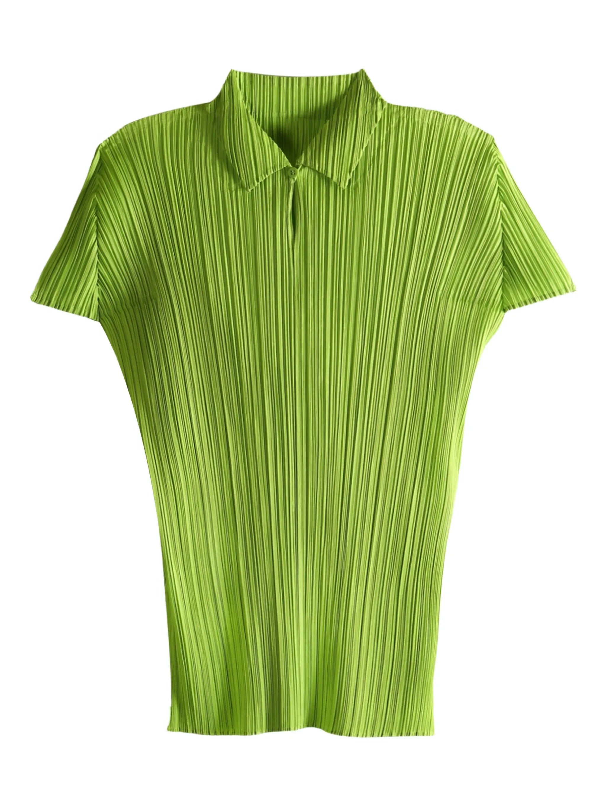 August pleated polo top