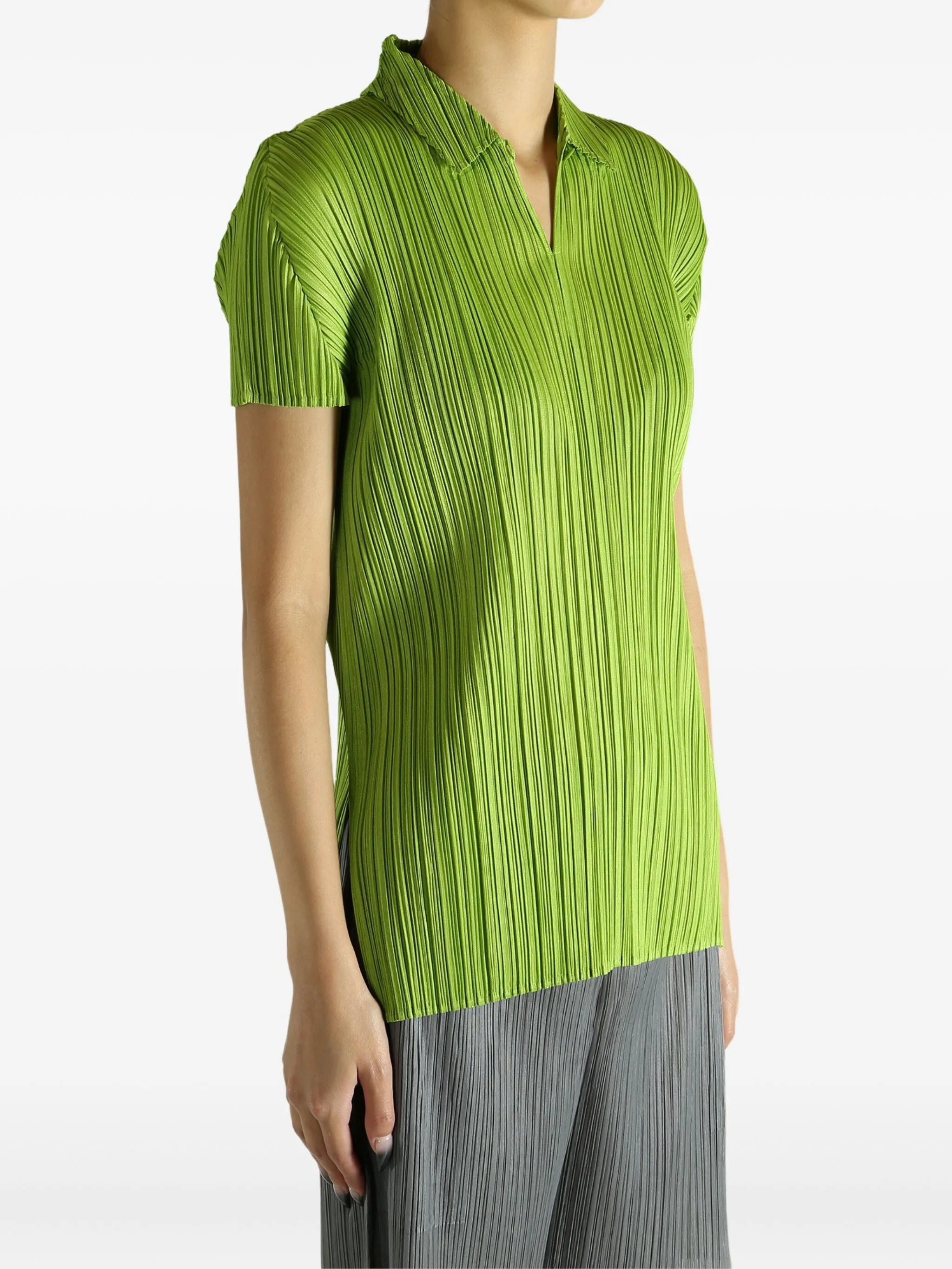 August pleated polo top