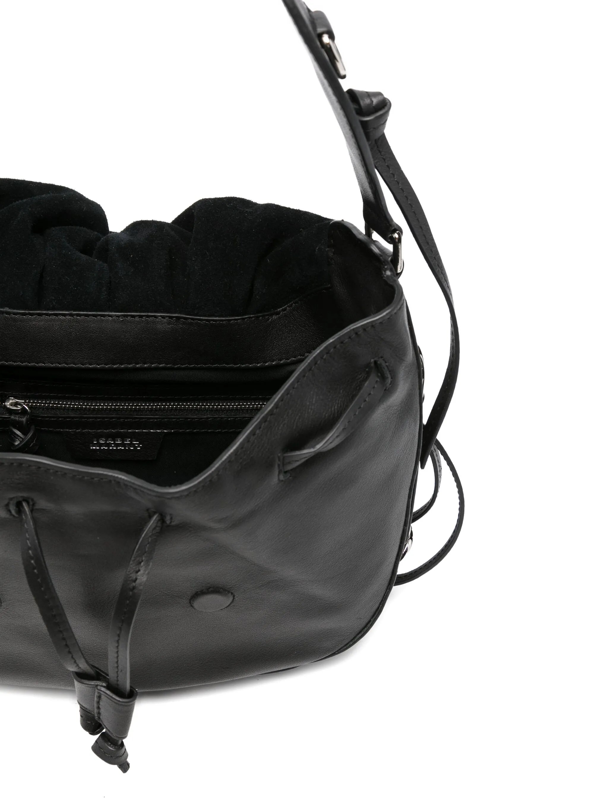 pleated-detail drawstring shoulder bag
