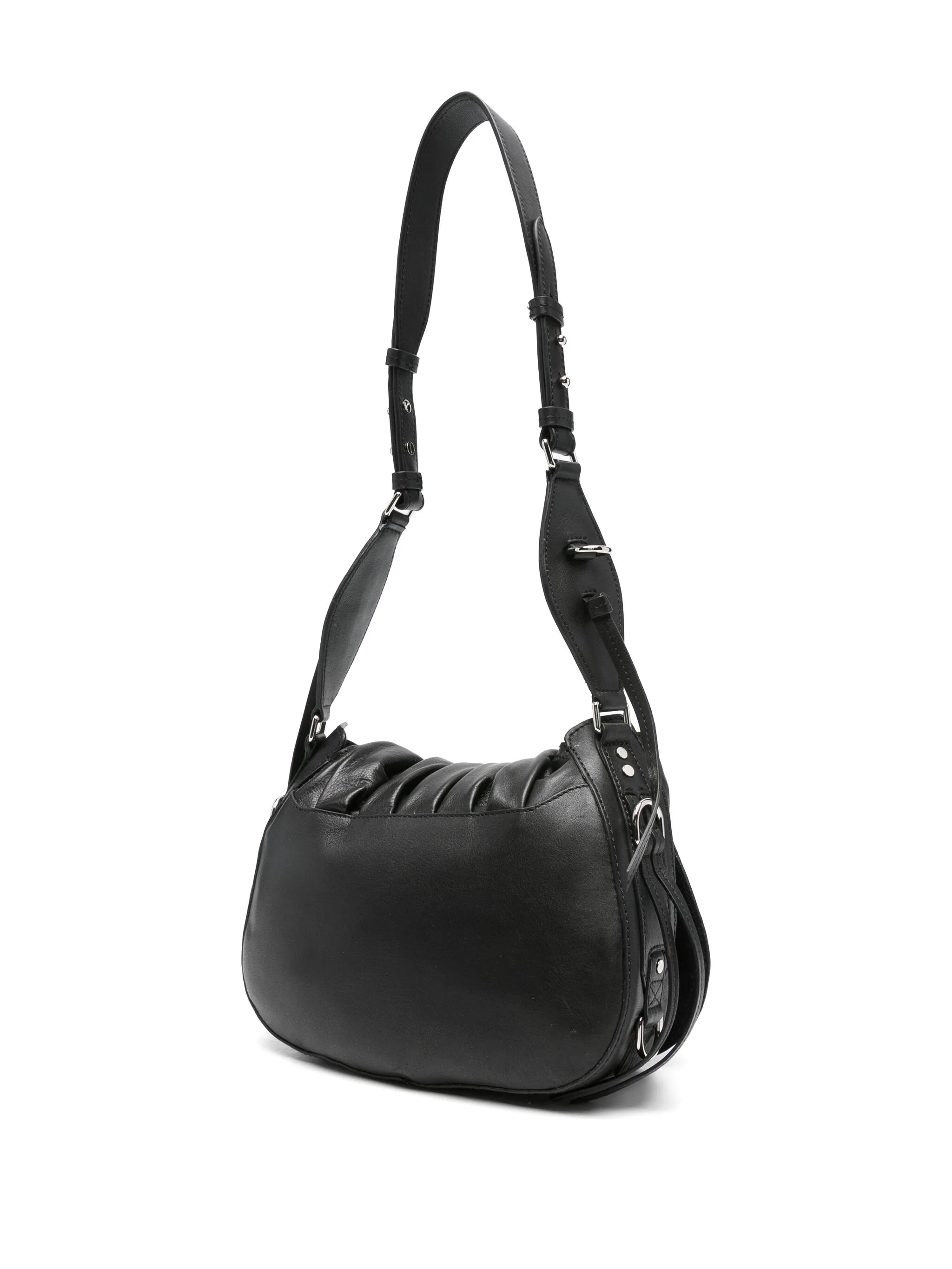 pleated-detail drawstring shoulder bag