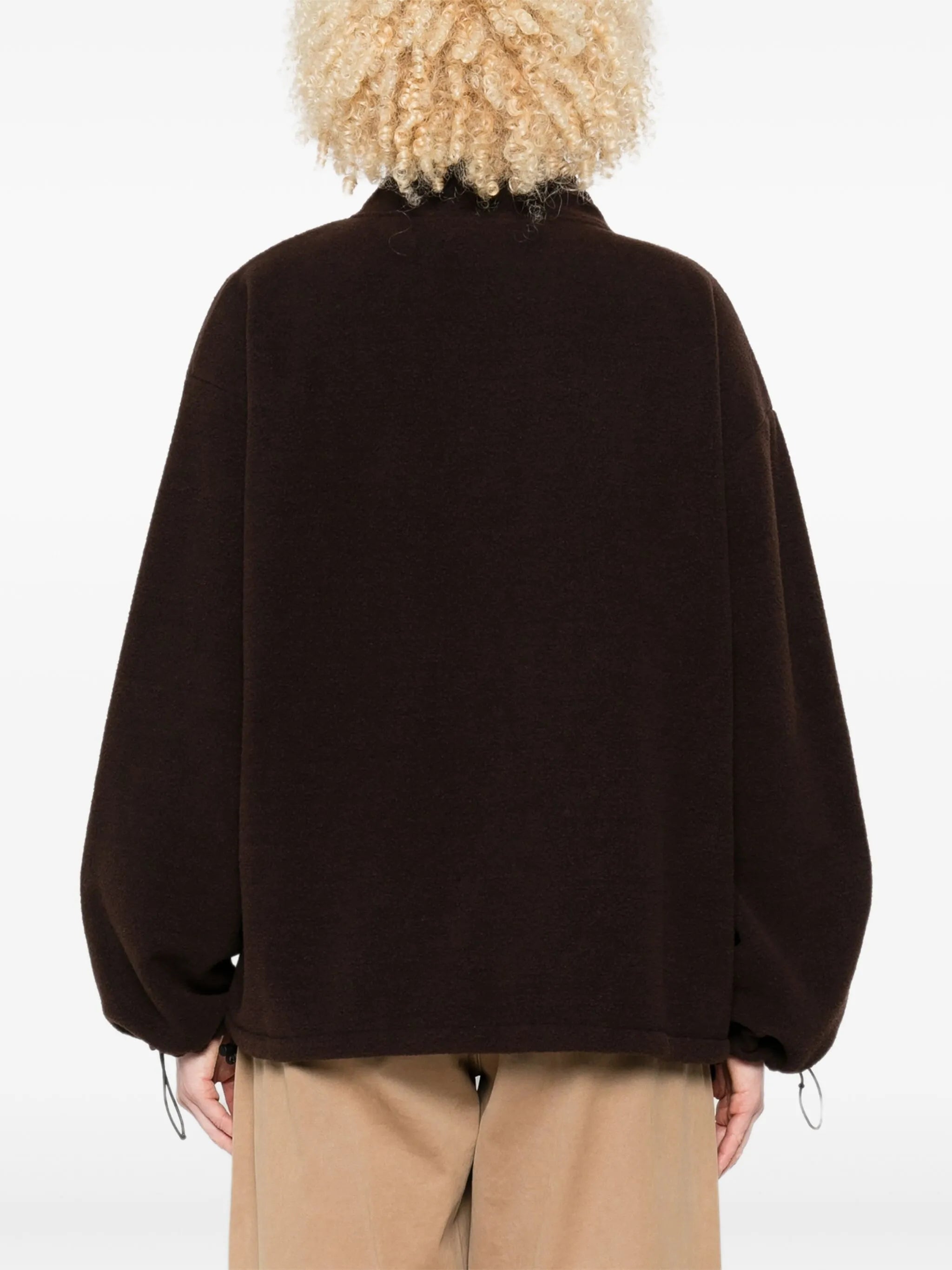 zip-up fleece sweatshirt