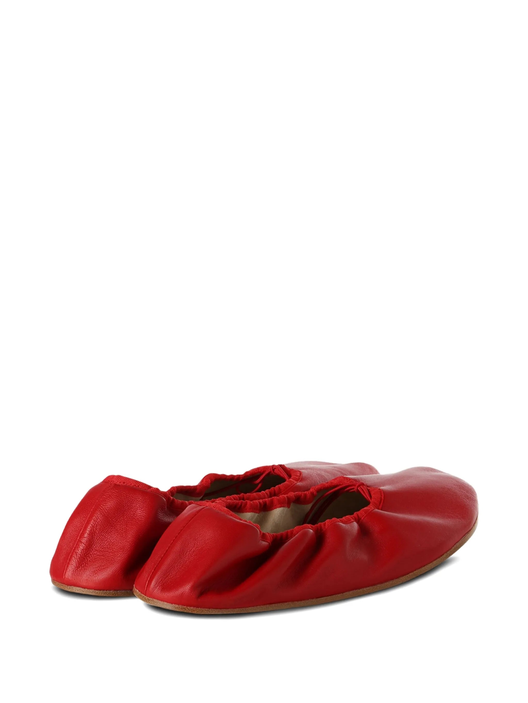sheepskin ruffled ballet flats