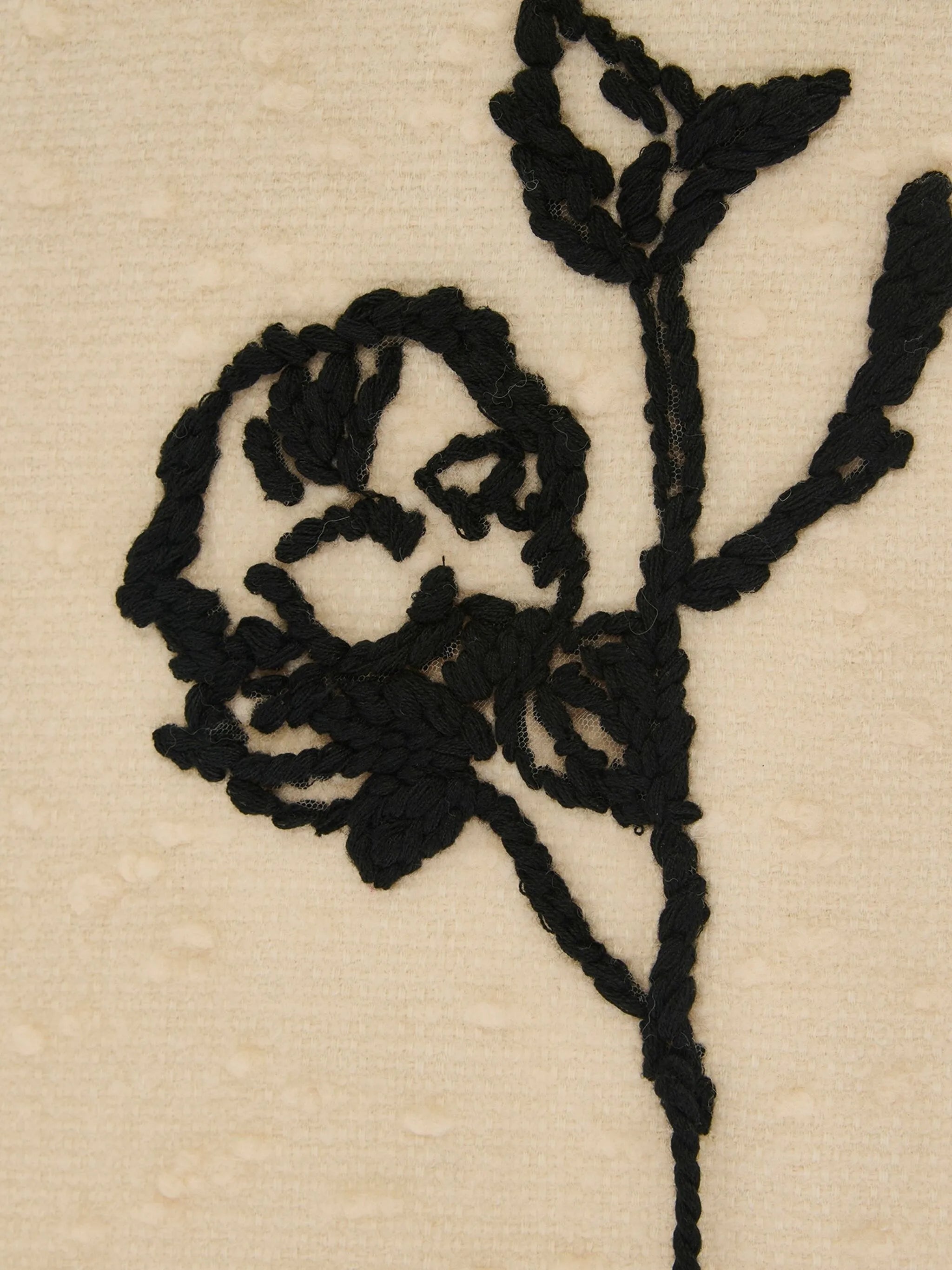 embroidered side-split skirt